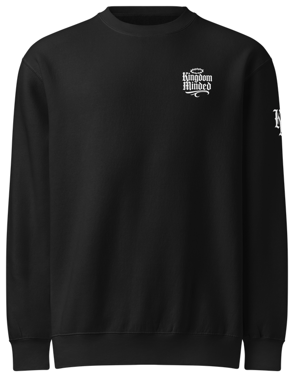 Angels Go Before Me Premium Sweatshirt — black — Front