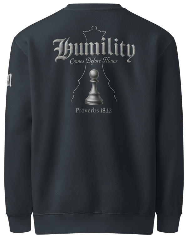 Humility Premium Sweatshirt — navy — Back
