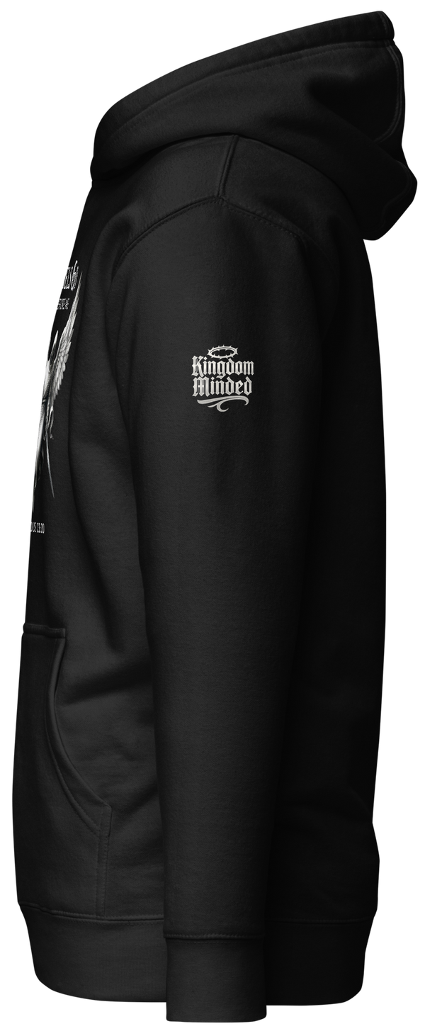 Angels Go Before Me Pullover Hoodie — black — Left