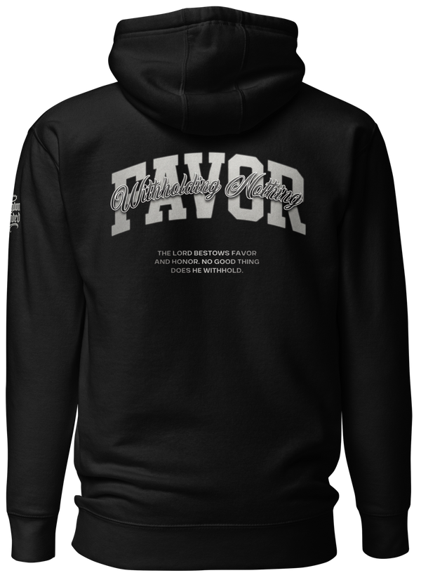 Favor Premium Pullover Hoodie — black — Back