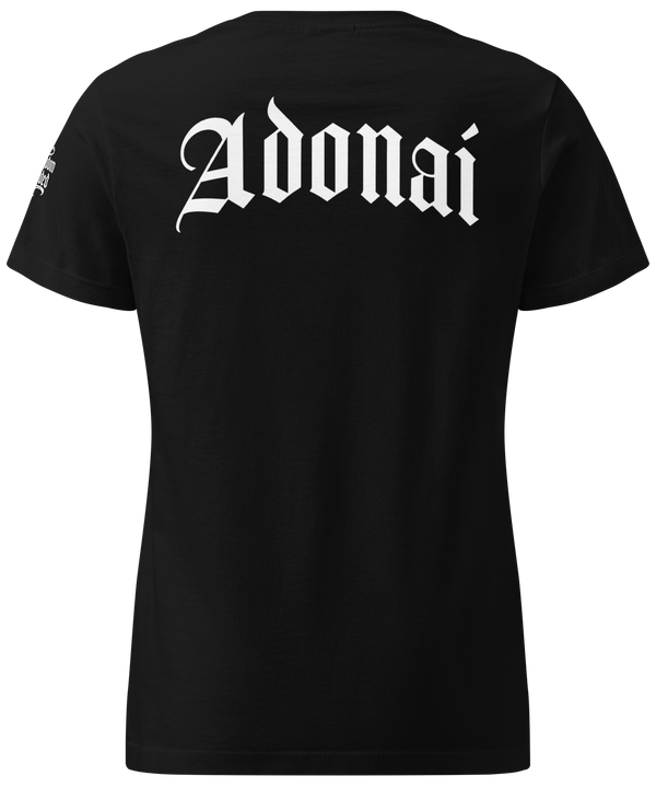 Adonai Premium Women's Tee — Black — Back