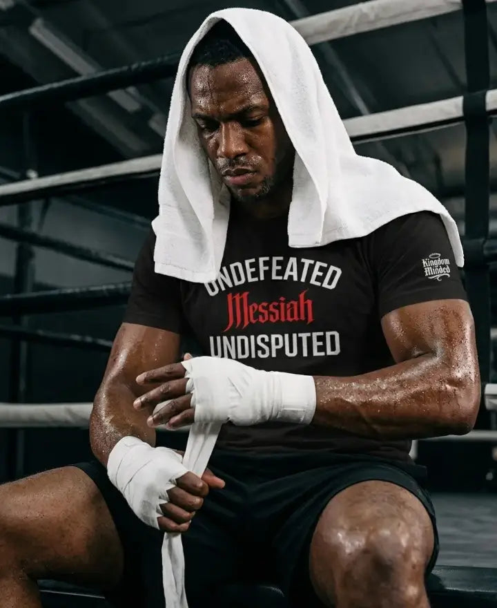 Model wearing the Undefeated. Undisputed. collection
