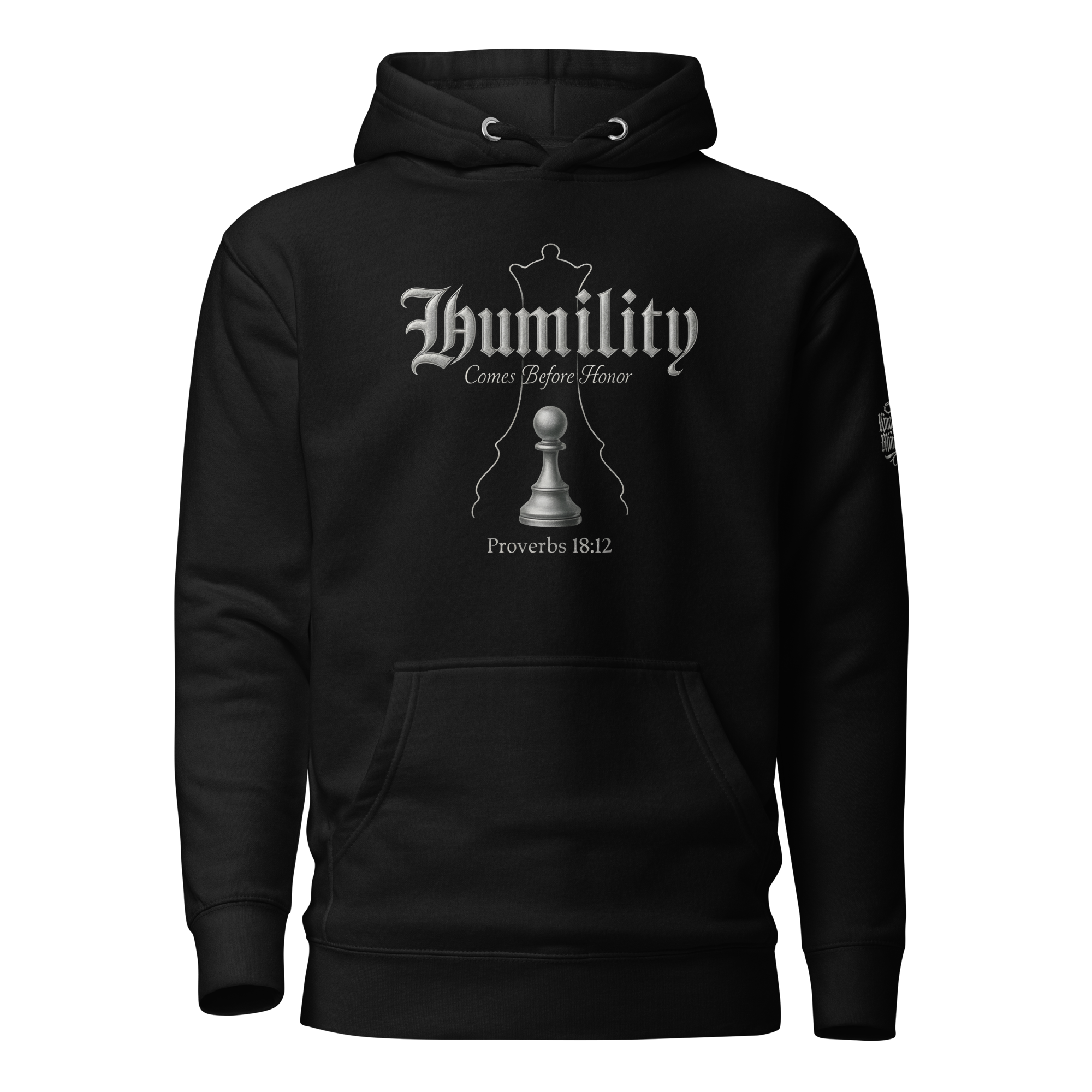 Humility Standard Pullover Hoodie — black — Front