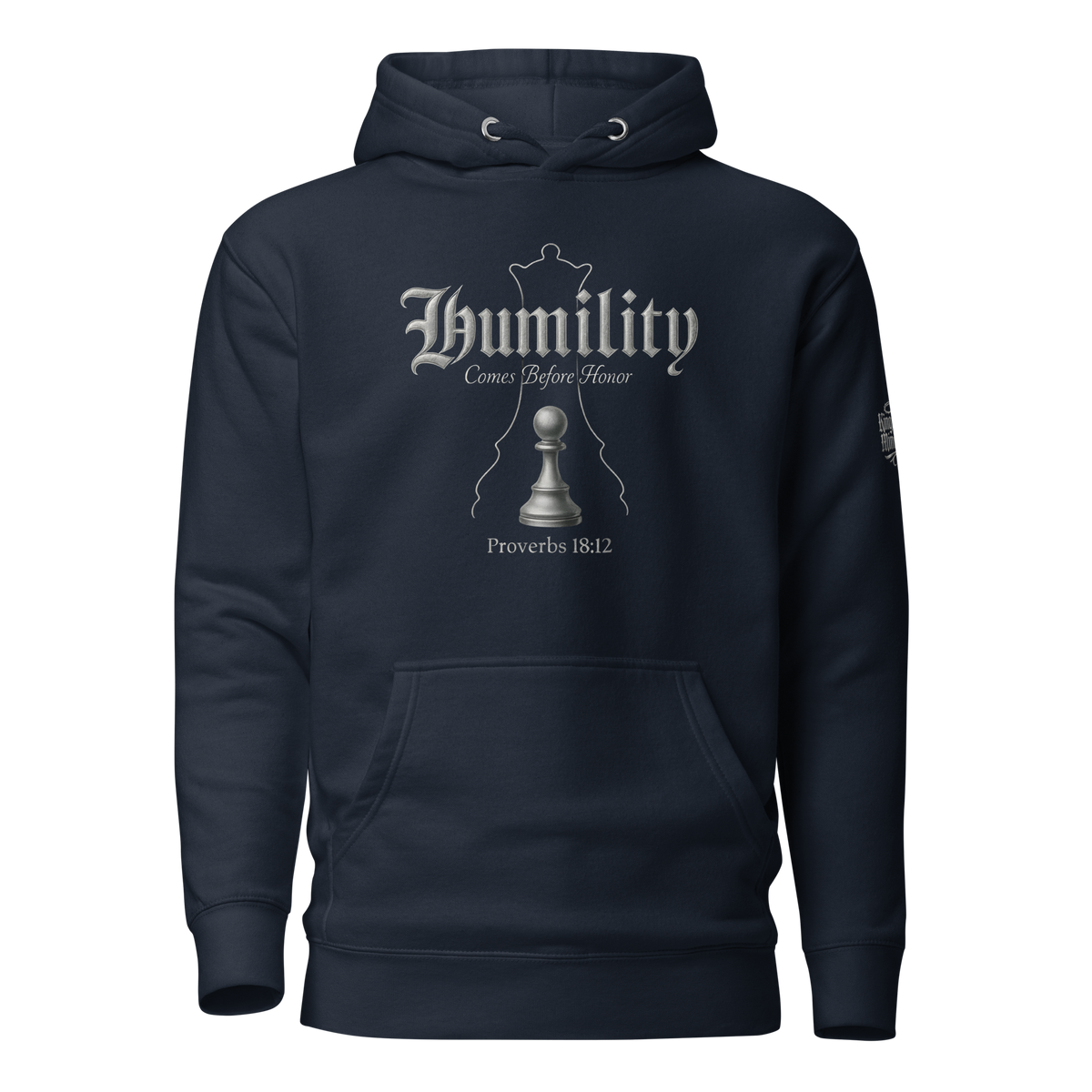 Humility Standard Pullover Hoodie — Classic Navy — Front