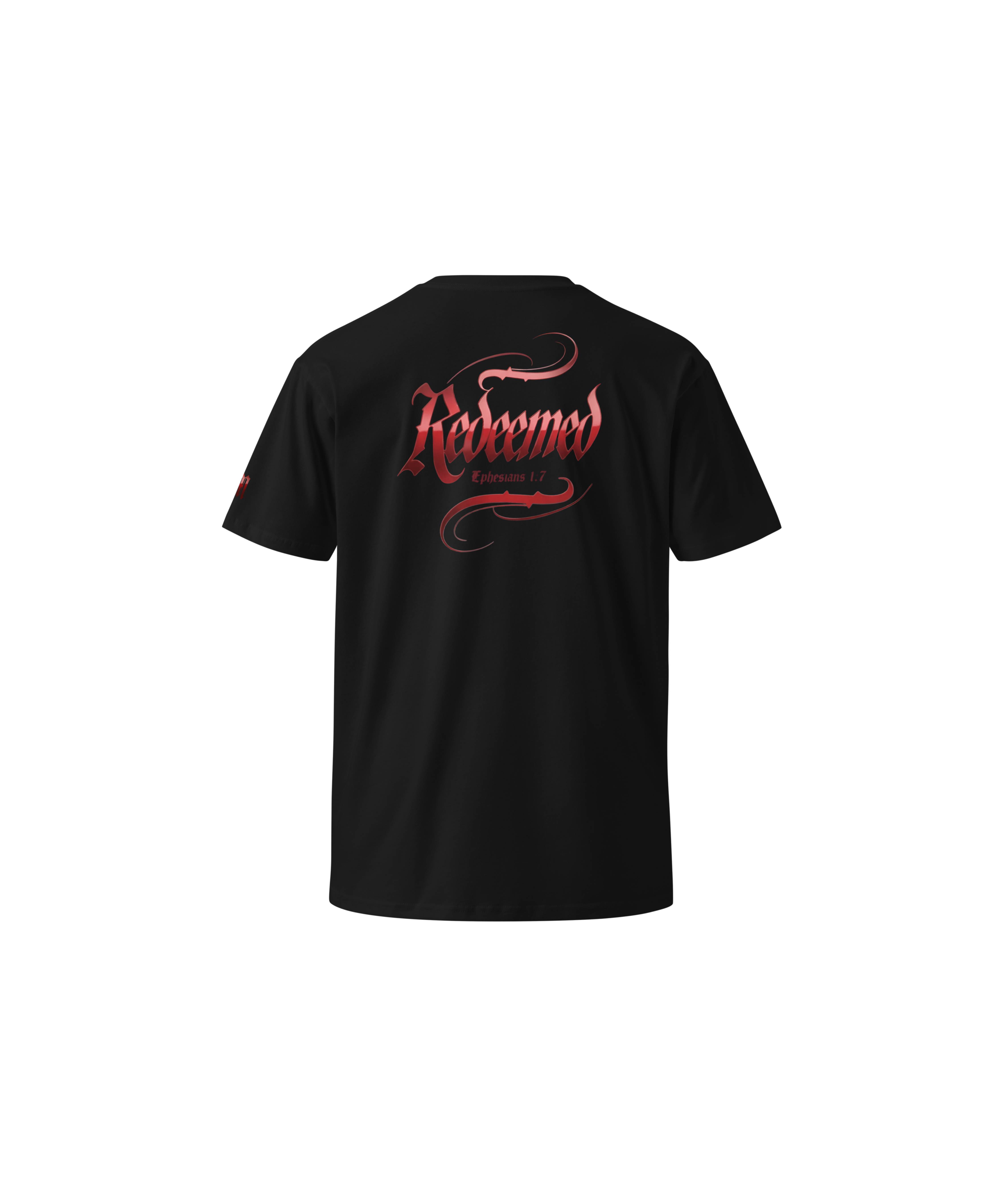 Redeemed Premium Tee — Black — Back