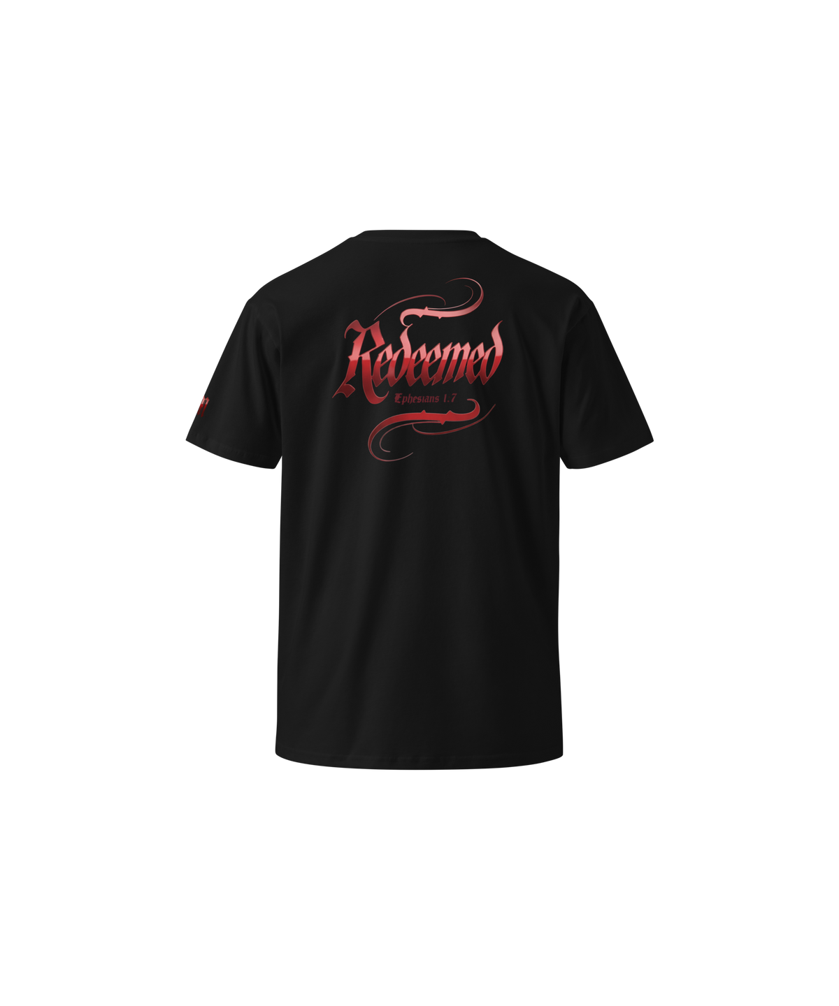 Redeemed Premium Tee — Black — Back