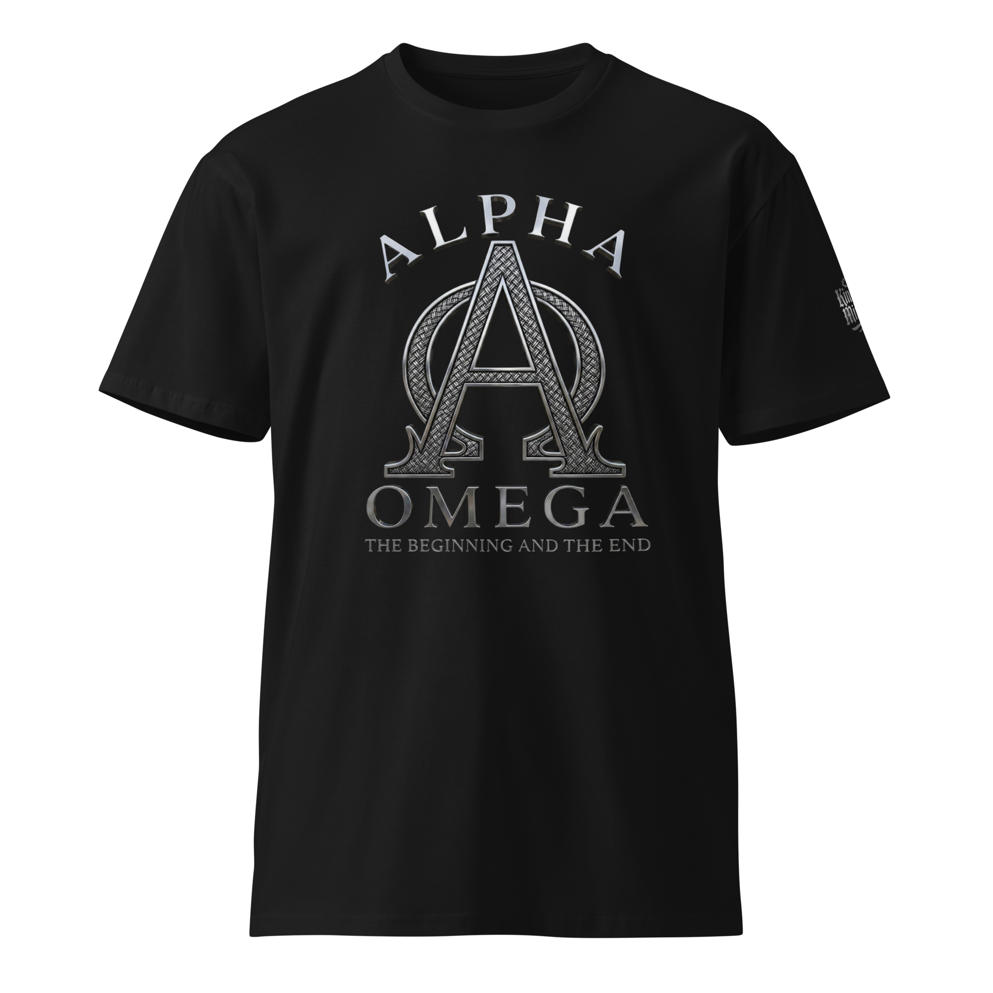 Alpha & Omega Standard Tee — Black — Front