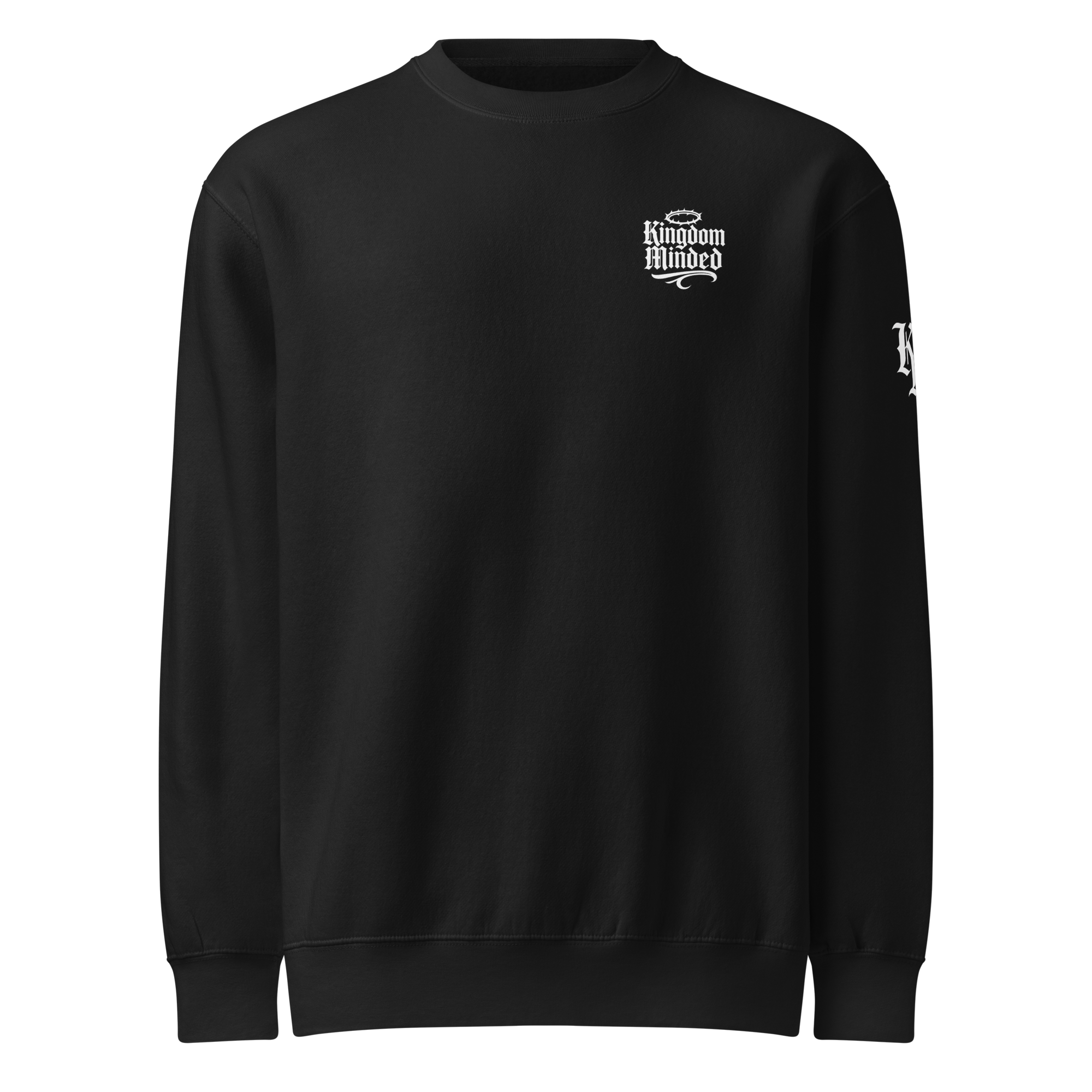 Angels Go Before Me Premium Sweatshirt — black — Front