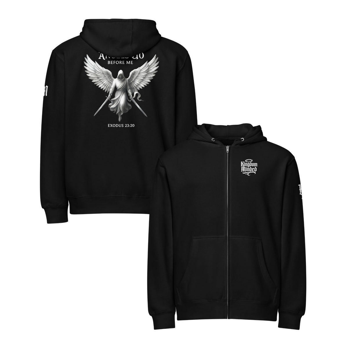 Angels Go Before Me Premium Design Zip Hoodie