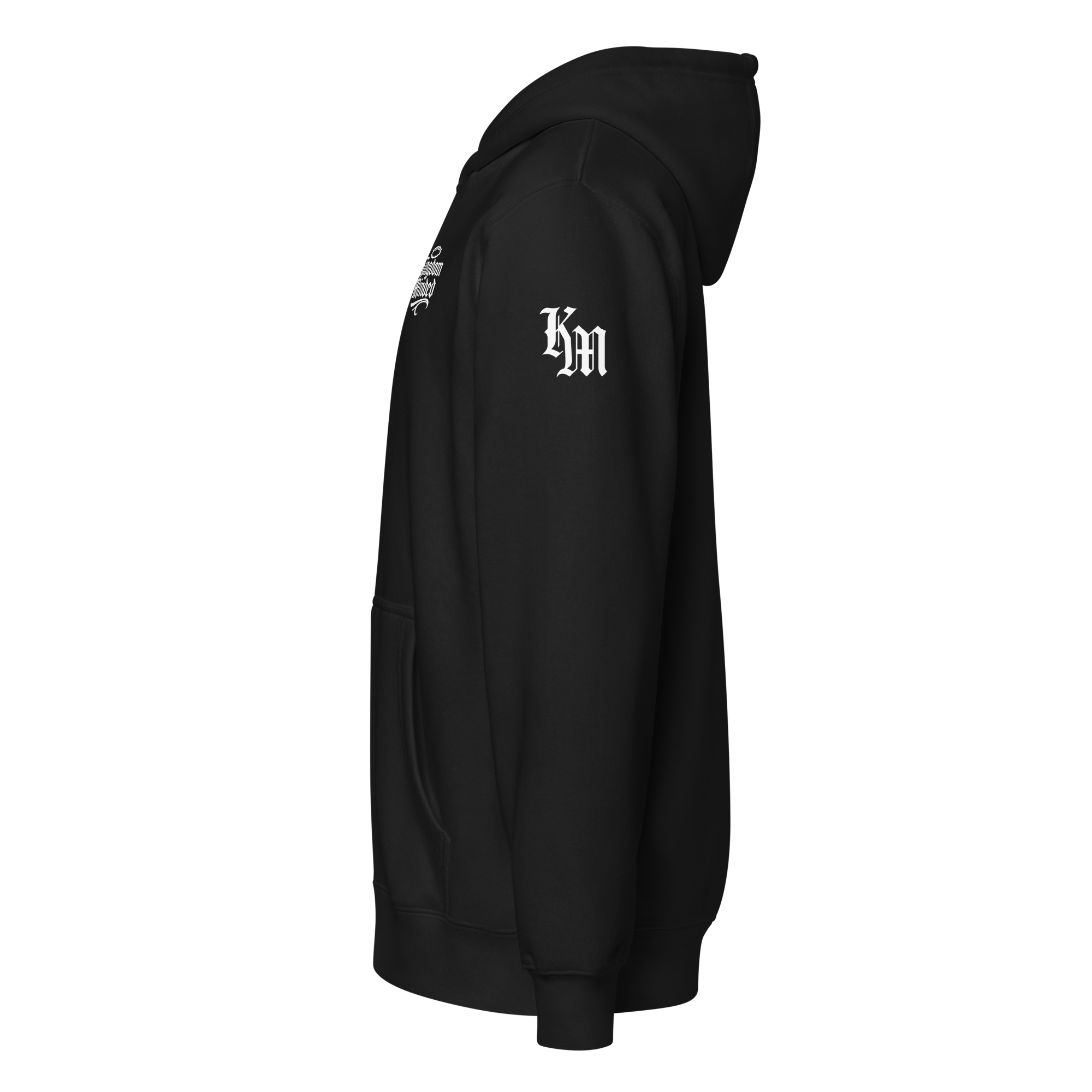 Angels Go Before Me Premium Zip Hoodie — black — Left