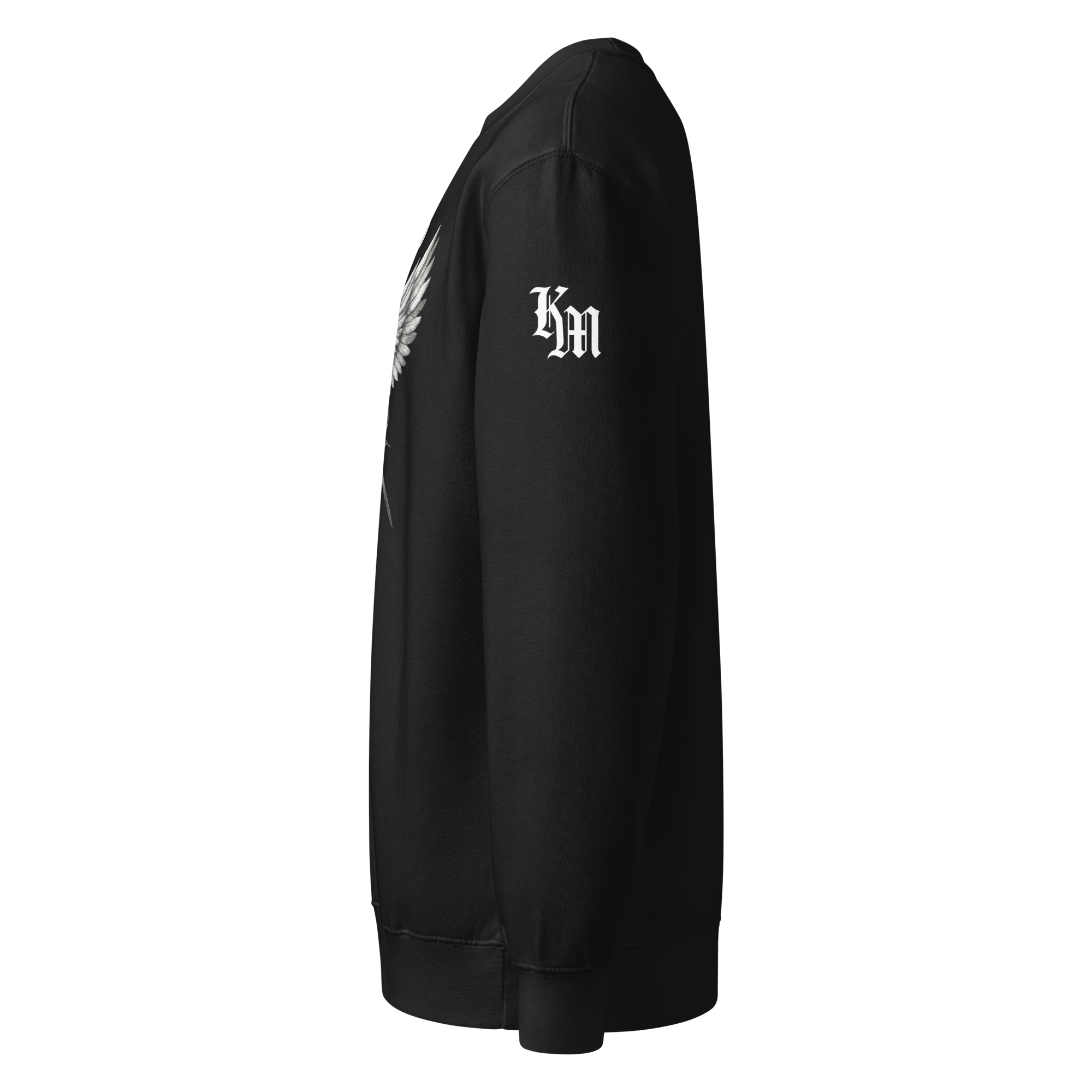 Angels Go Before Me Sweatshirt — black — Left