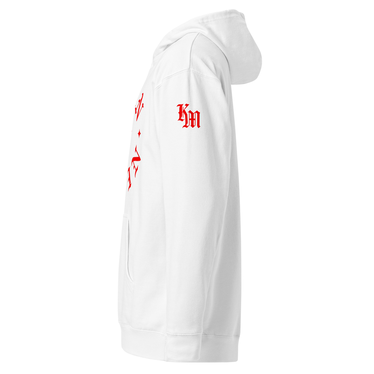 Born Again Standard Pullover Hoodie — White — Left
