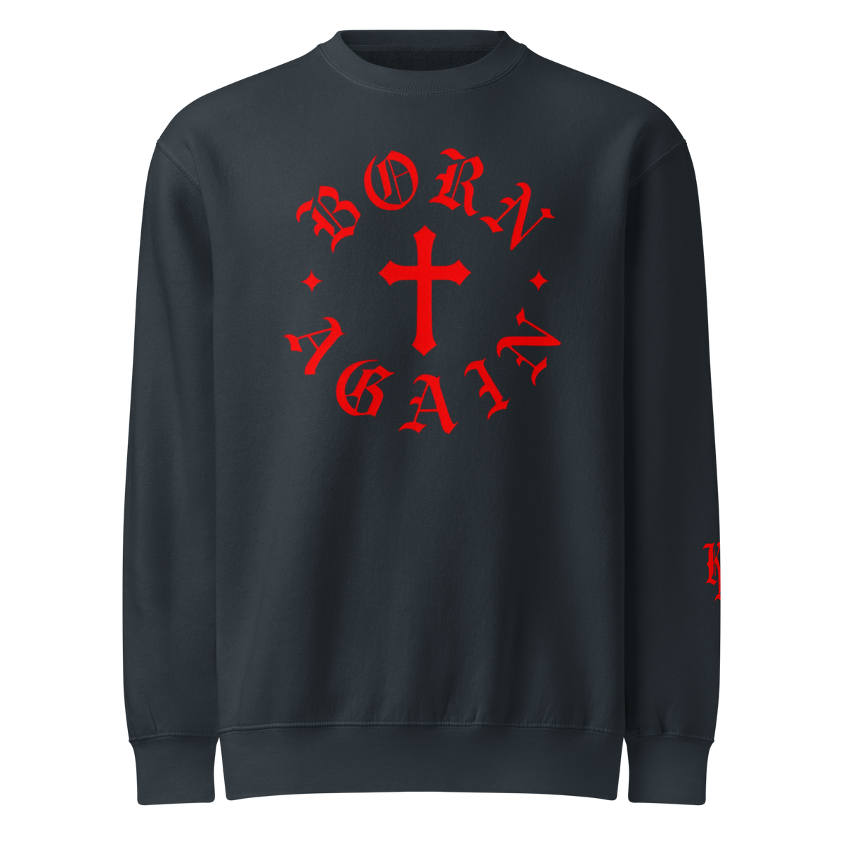 Born Again Standard Sweatshirt — Navy — Front