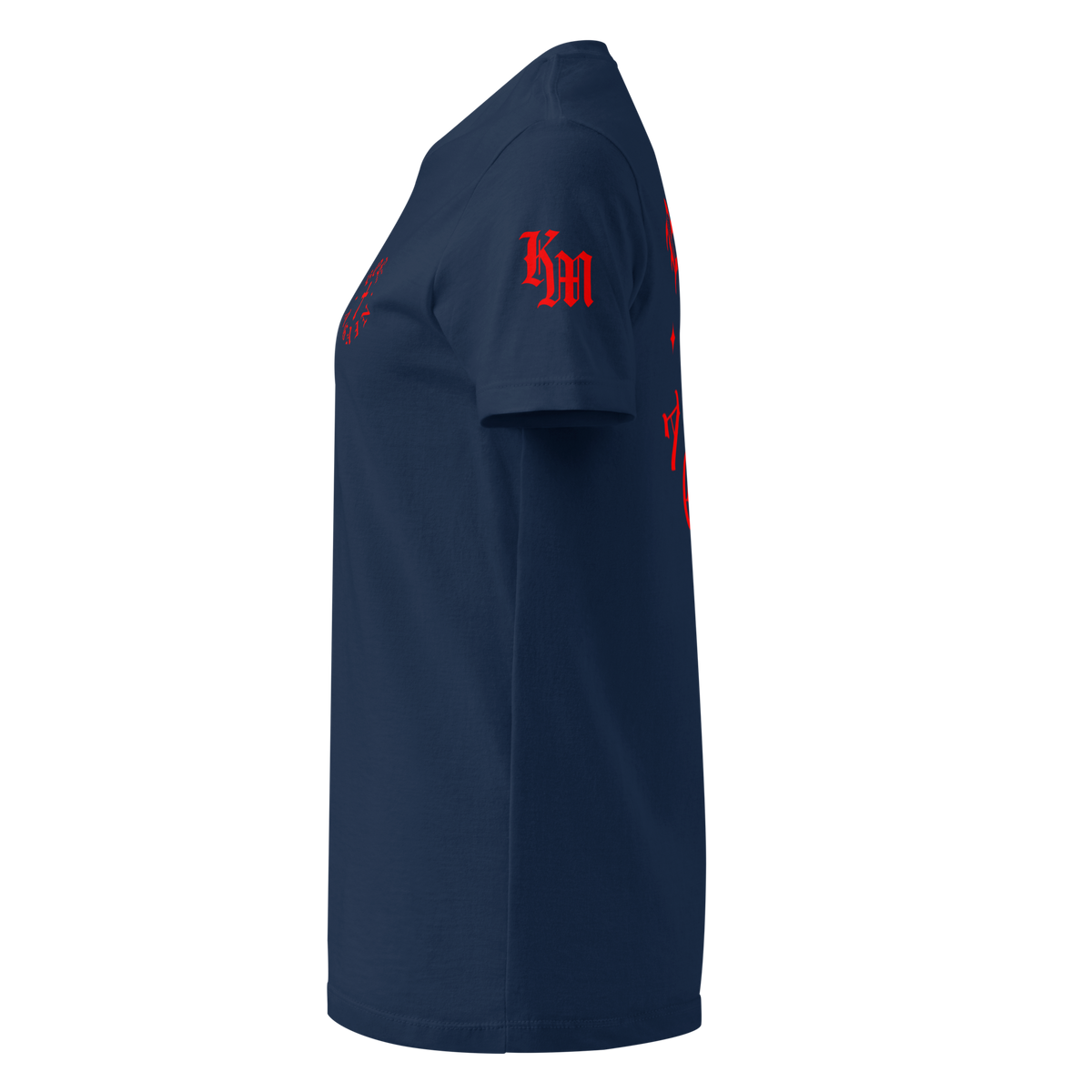 Born Again Premium Women's Tee — Ocean Navy — Left