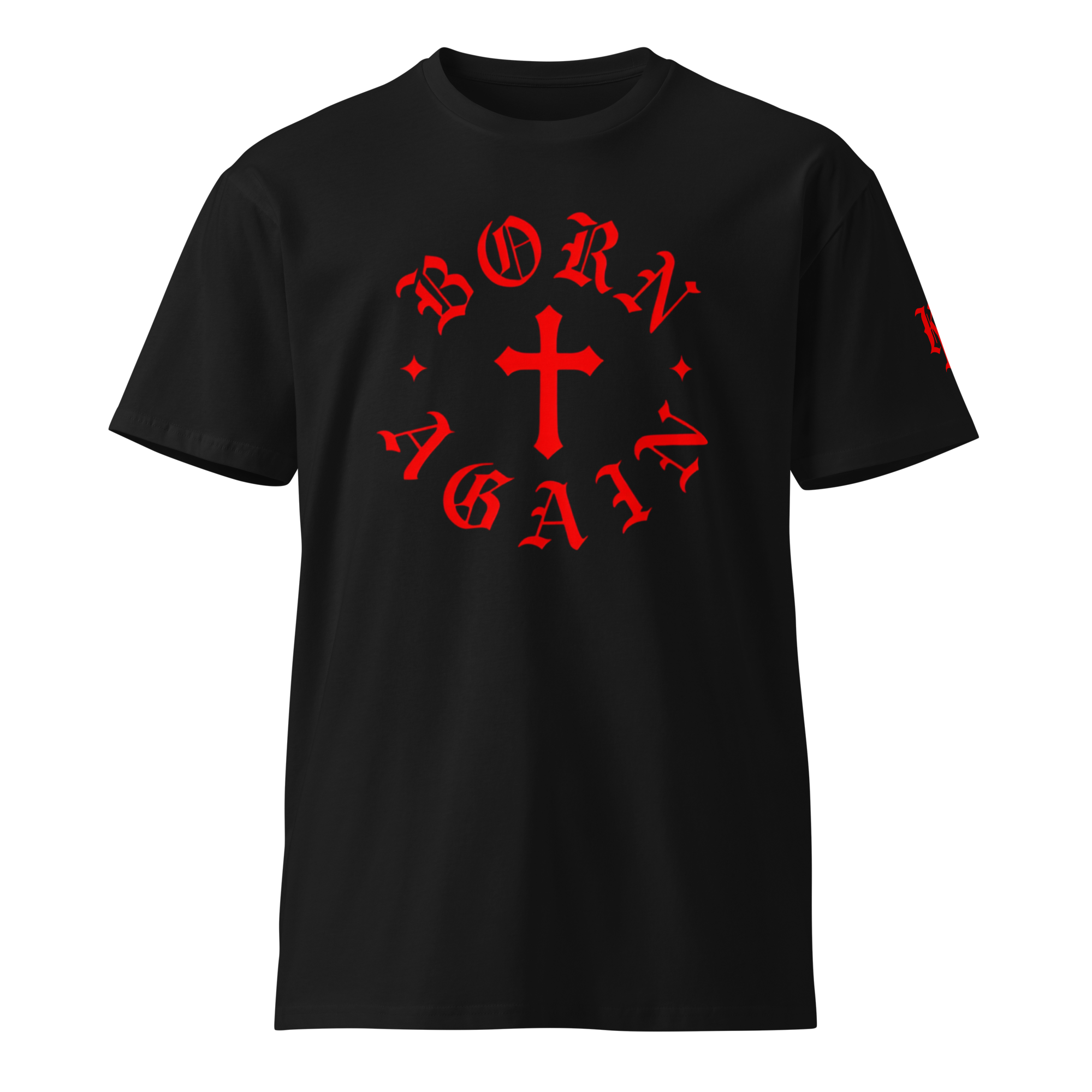 Born Again Standard Tee — Black — Front
