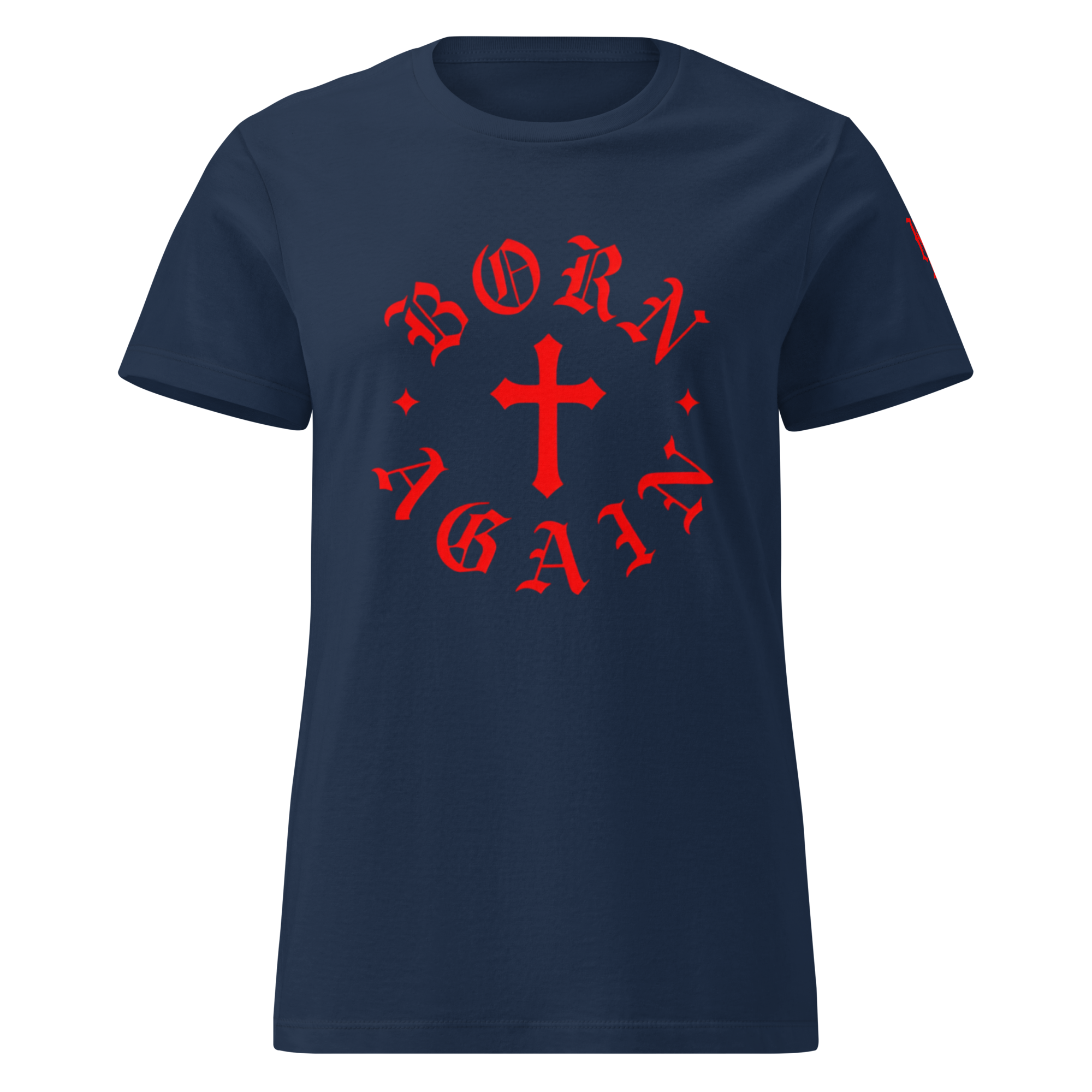 Born Again Women's Tee — Ocean Navy — Front