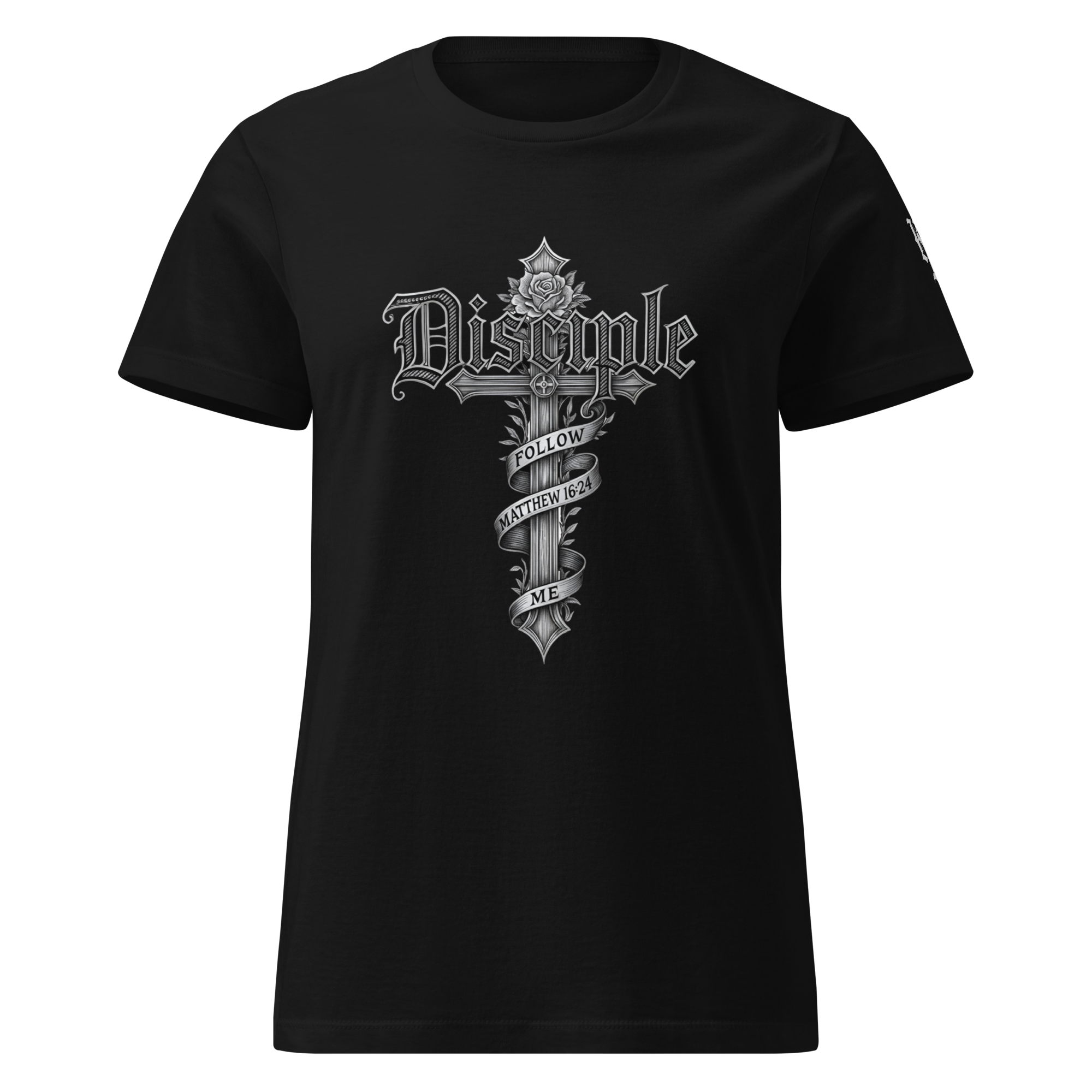 Disciple Women's Tee — Black — Front