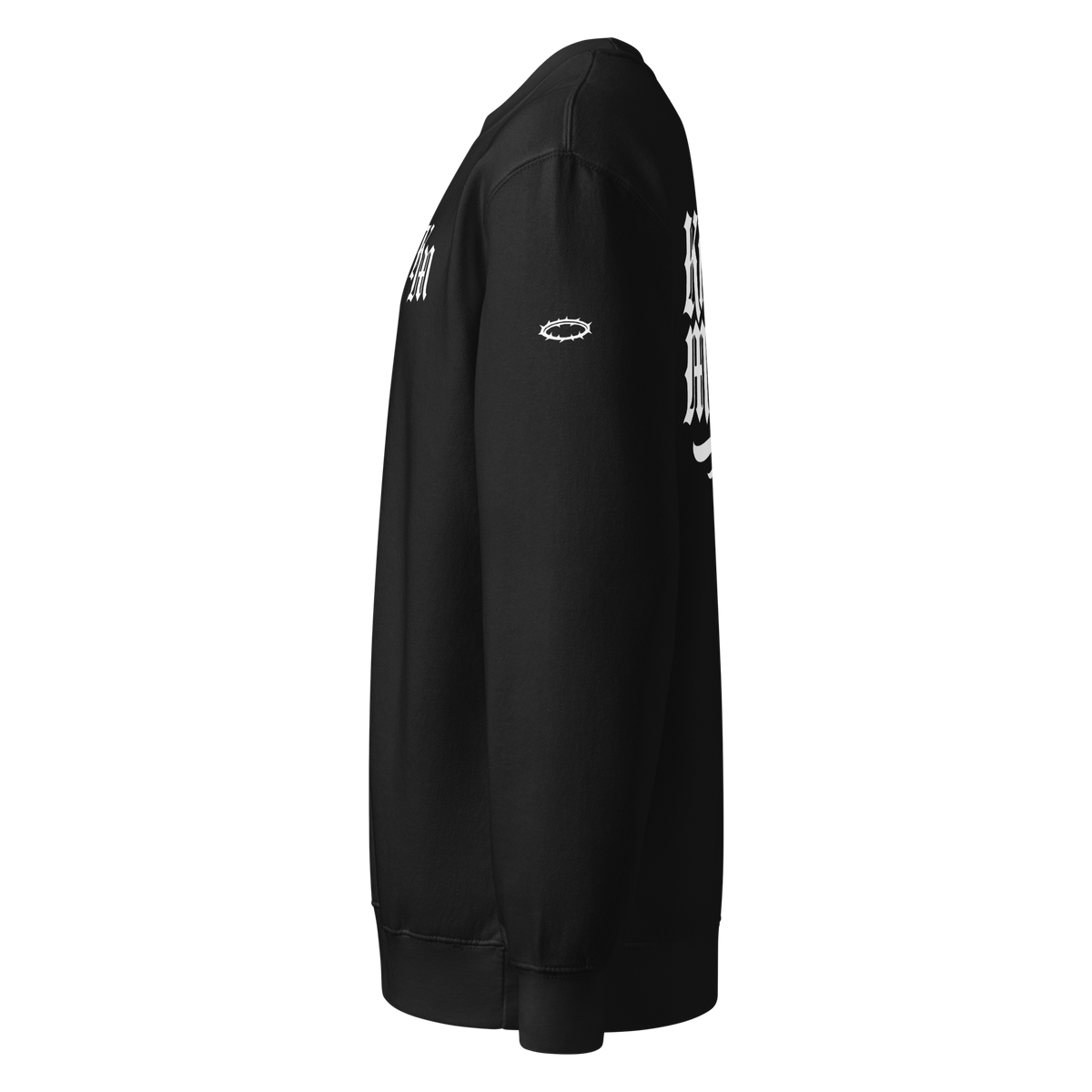 Kingdom Minded Premium Sweatshirt — black — Left