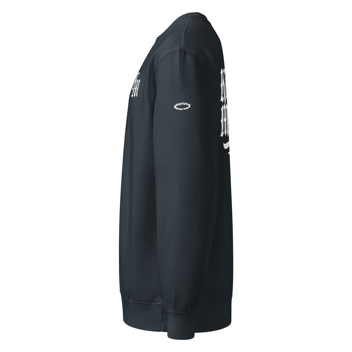 Kingdom Minded Premium Sweatshirt — navy — Left