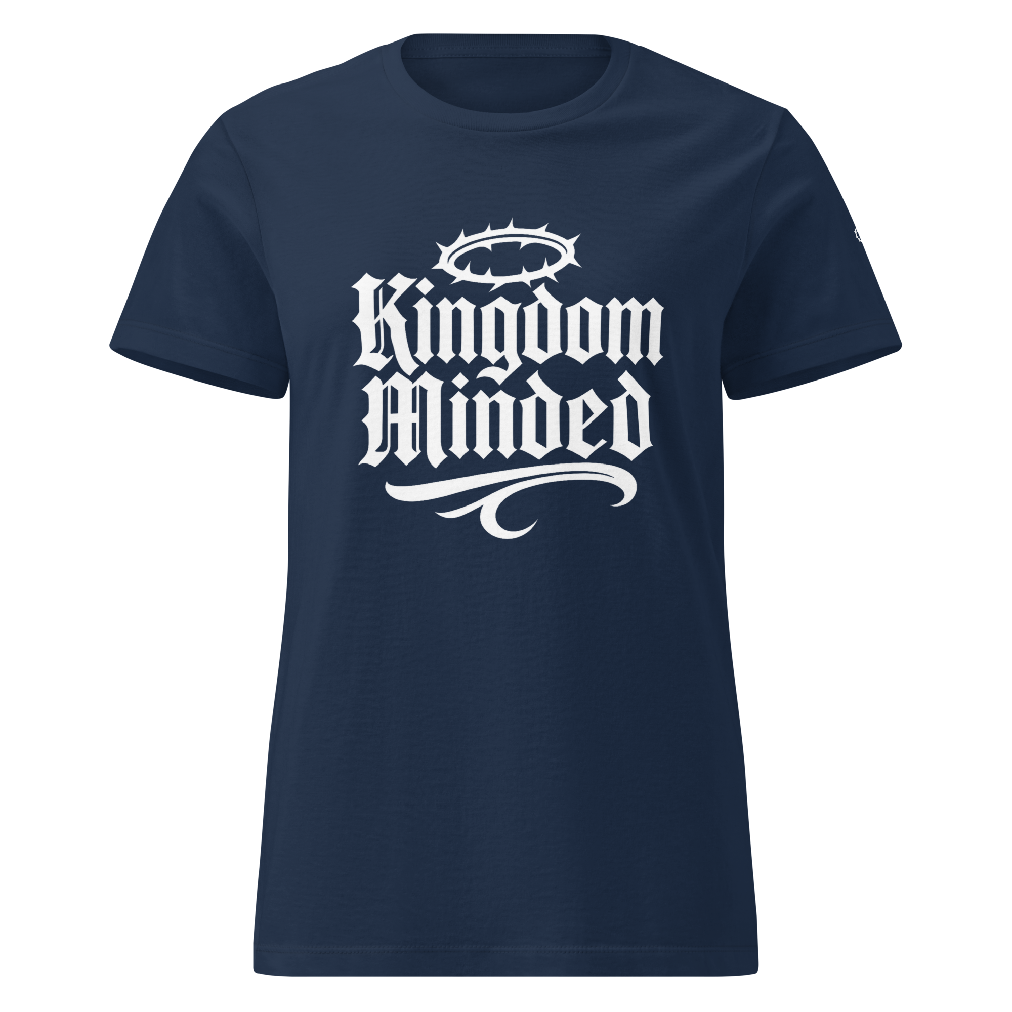 Kingdom Minded Women's Tee — Ocean Navy — Front