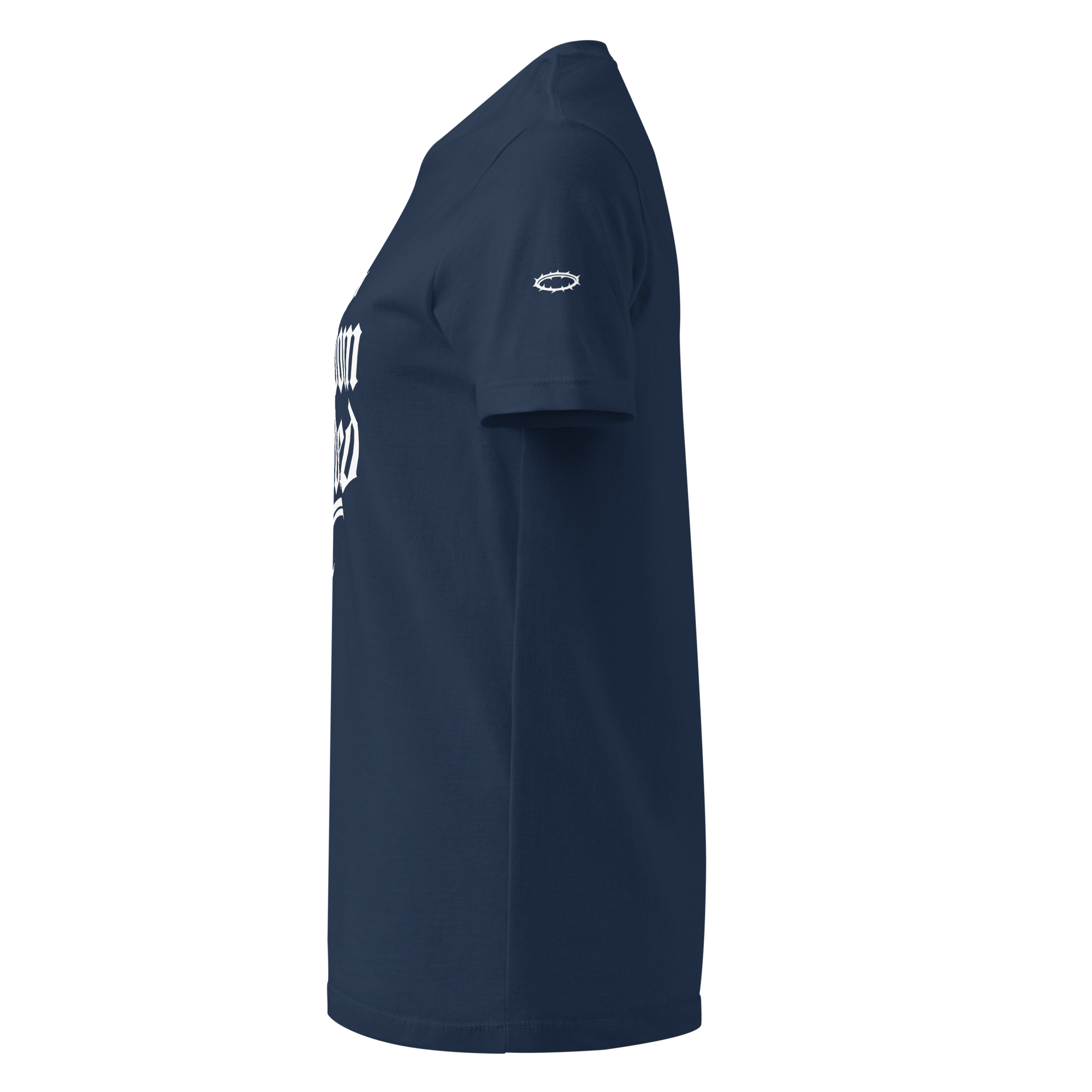 Kingdom Minded Women's Tee — Ocean Navy — Left