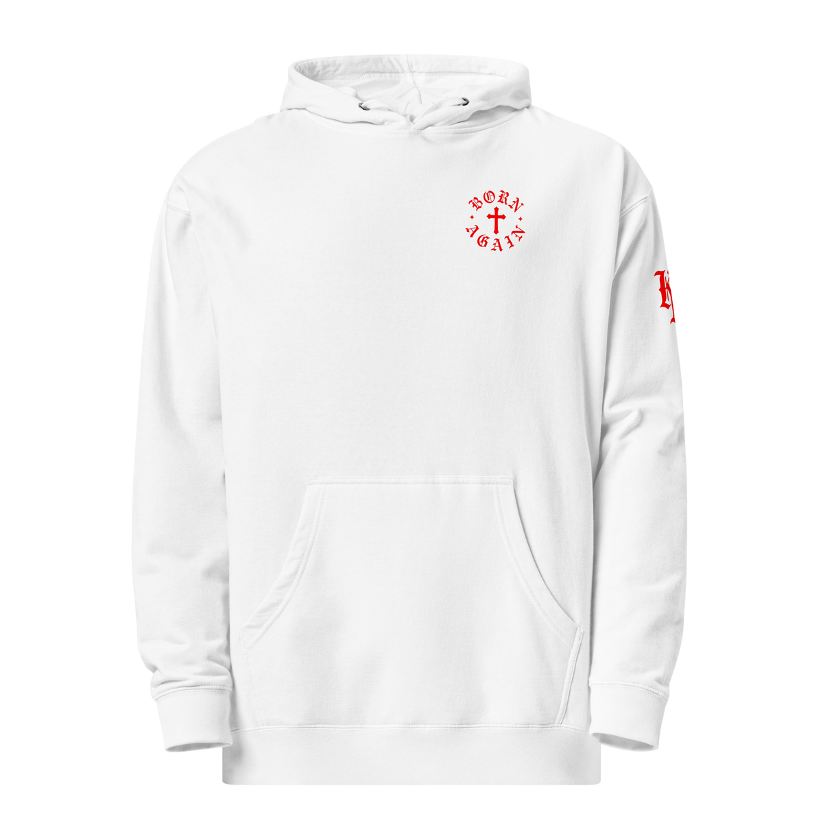 Born Again Premium Design Pullover Hoodie — Black — Front