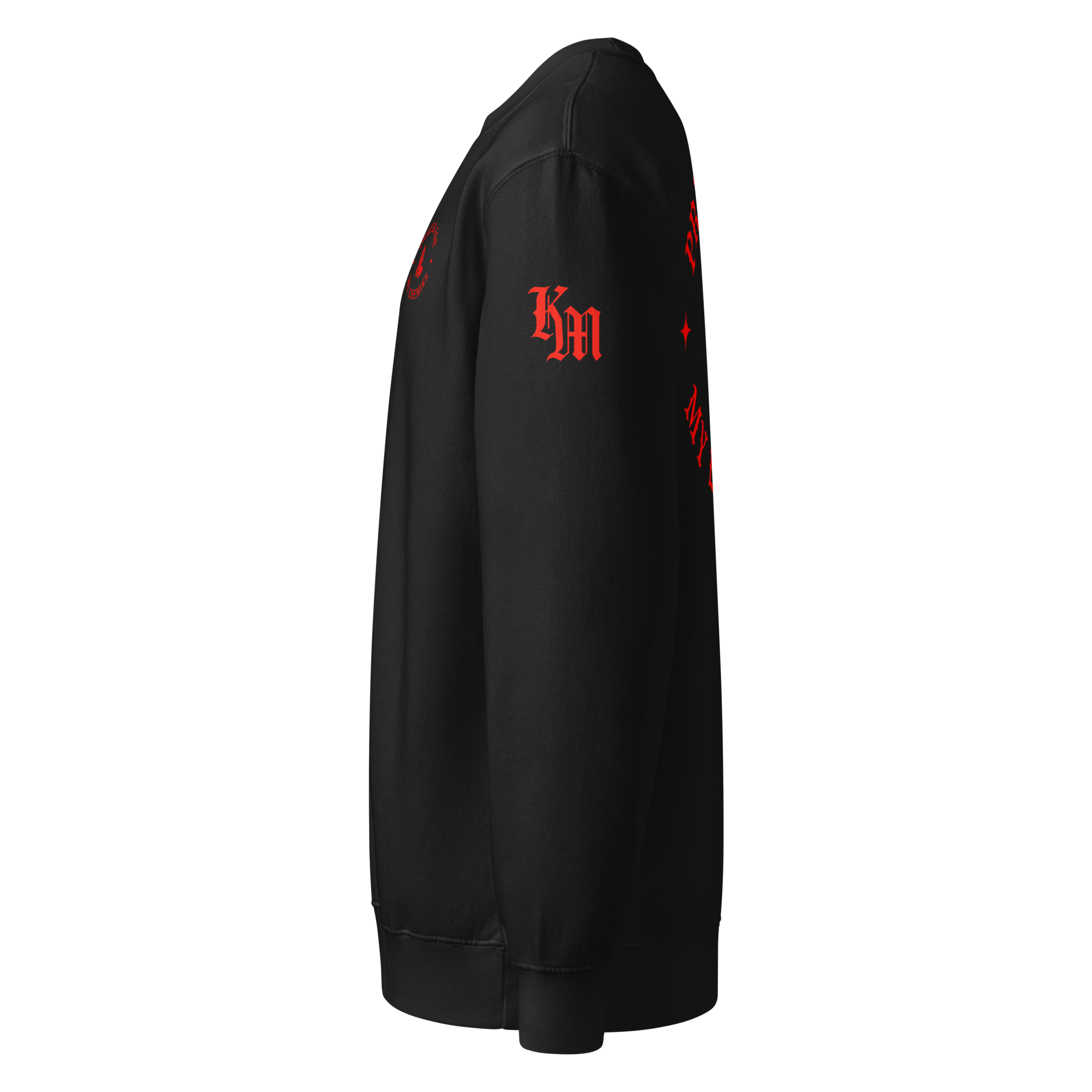 Praying for My Enemies Premium Sweatshirt — black — Left
