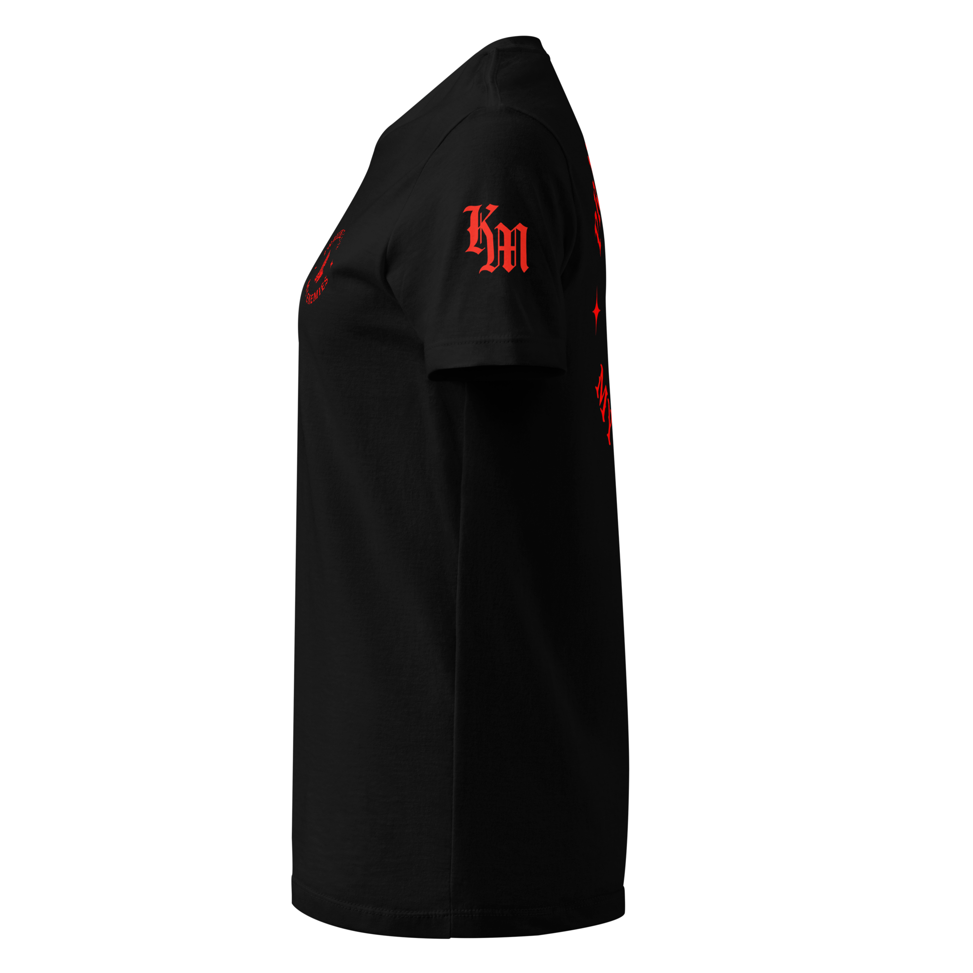 Praying for My Enemies Premium Women's Tee — Black — Left