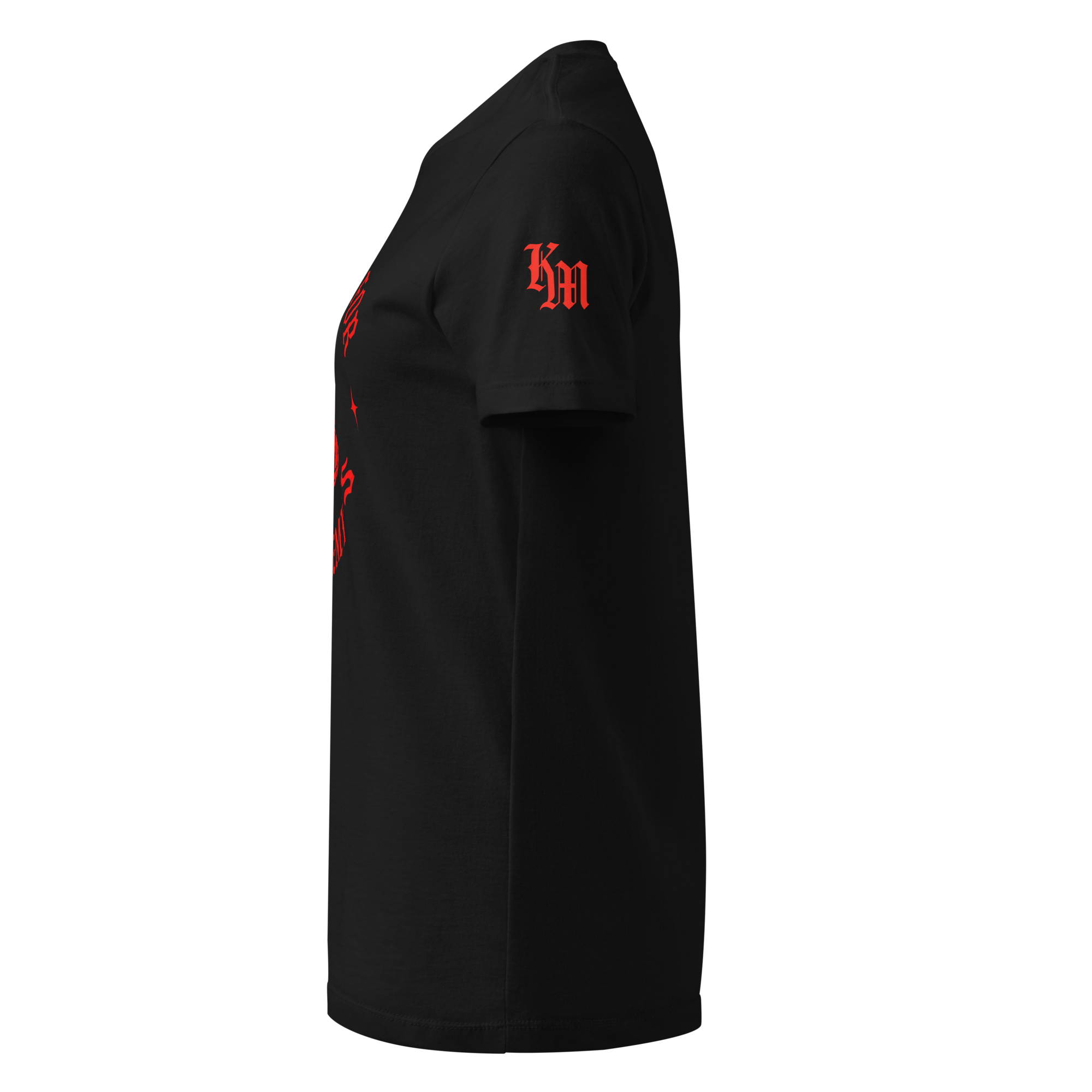 Praying for My Enemies Women's Tee — Black — Left