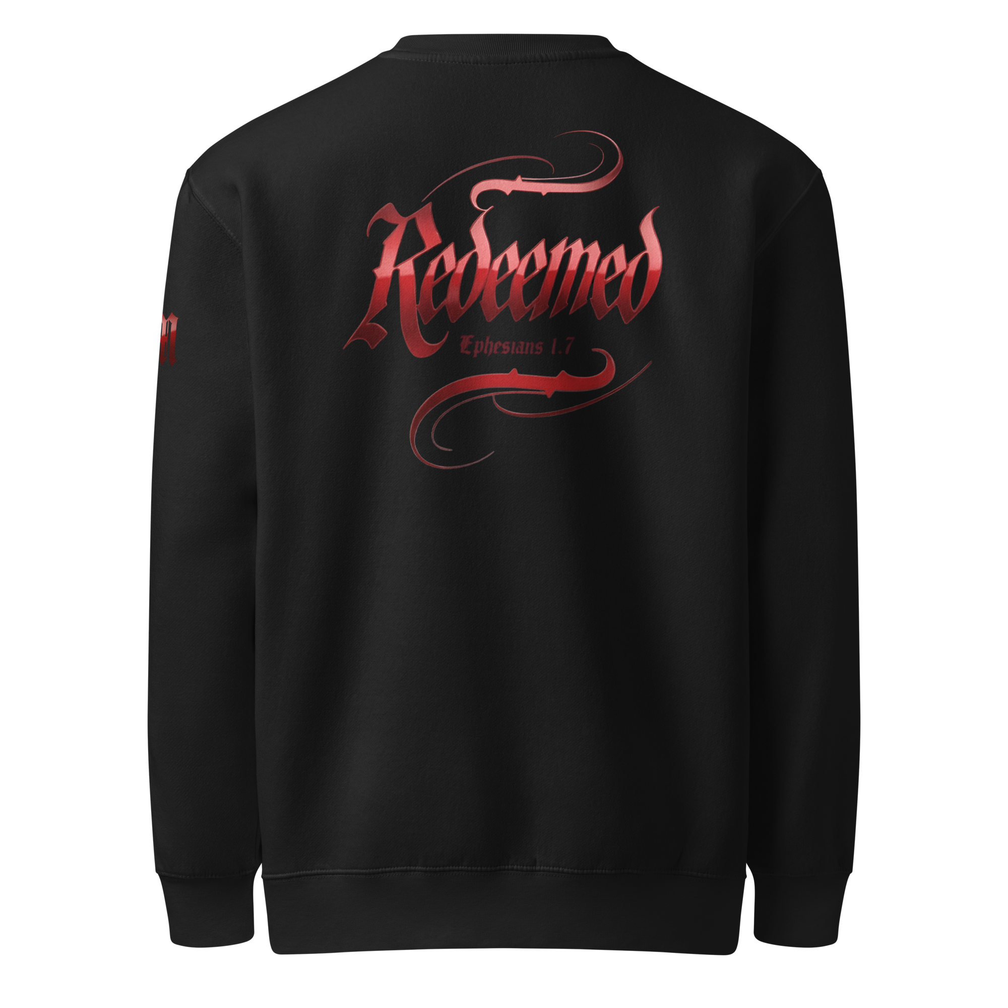 Redeemed Premium Sweatshirt — black — Back