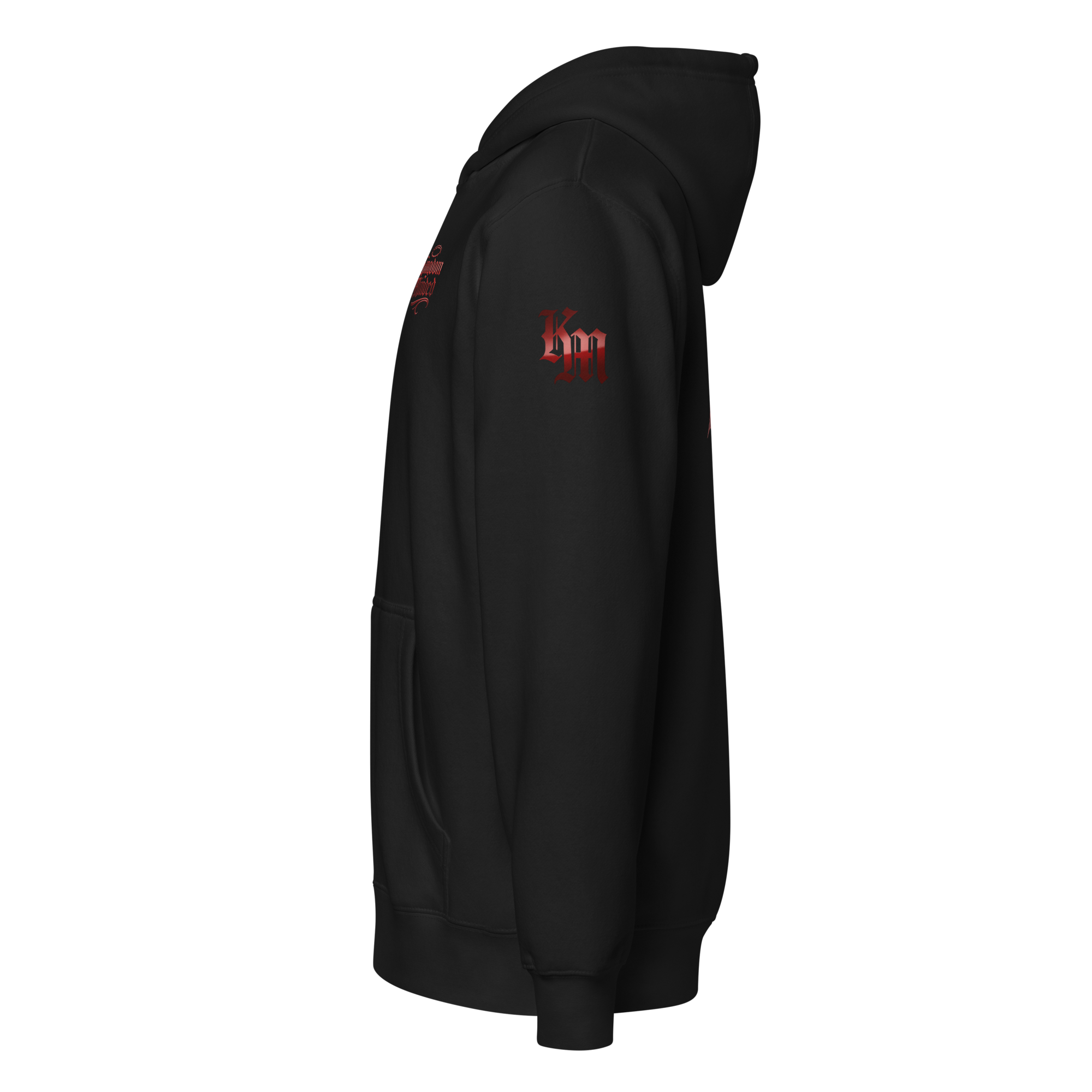 Redeemed Premium Zip Hoodie — black — Left