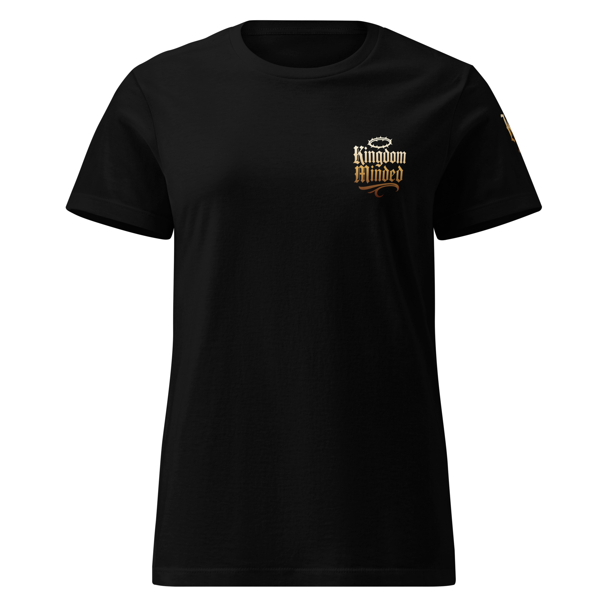 Rooted in Christ Premium Women's Tee — Black — Front