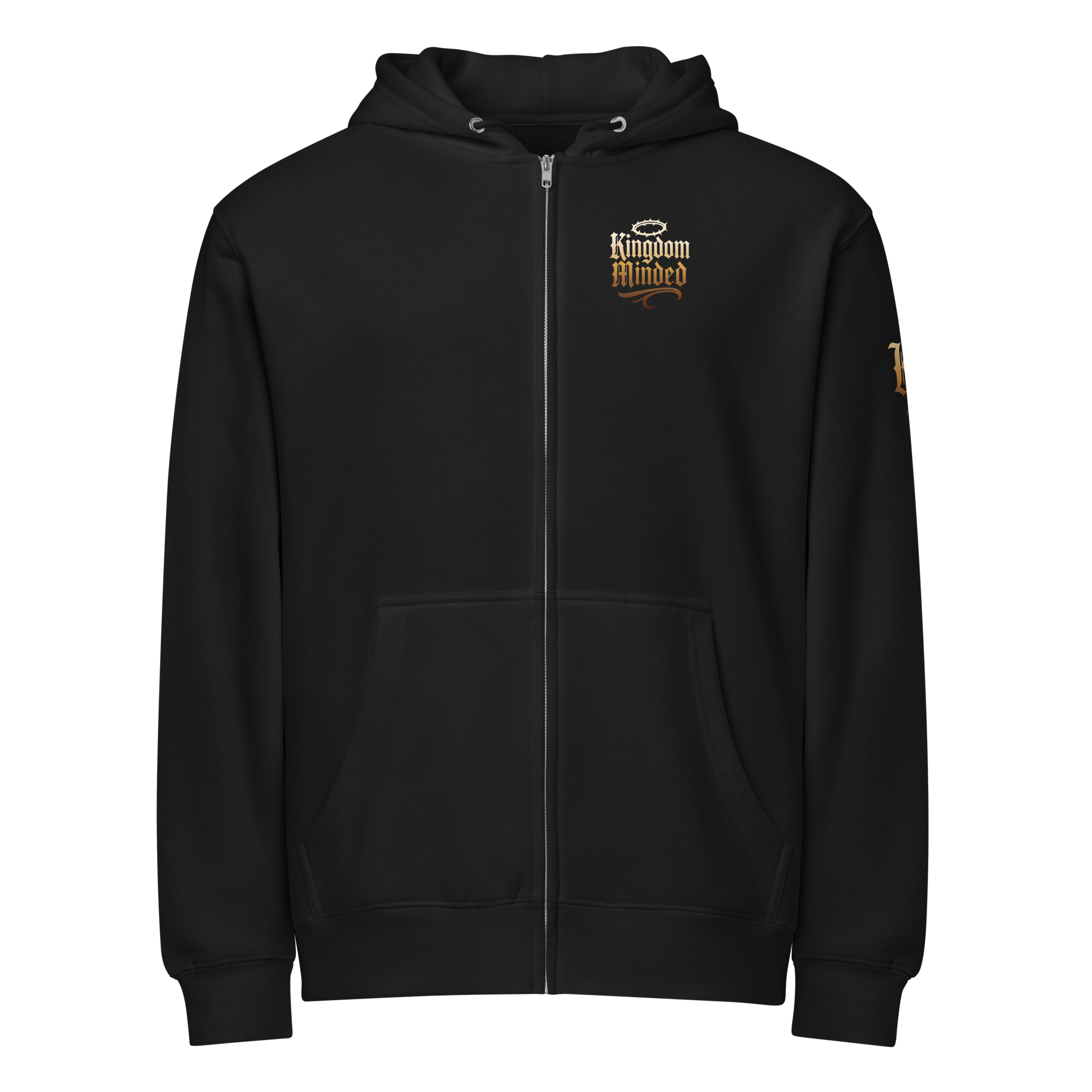 Rooted in Christ Premium Zip Hoodie — black — Front