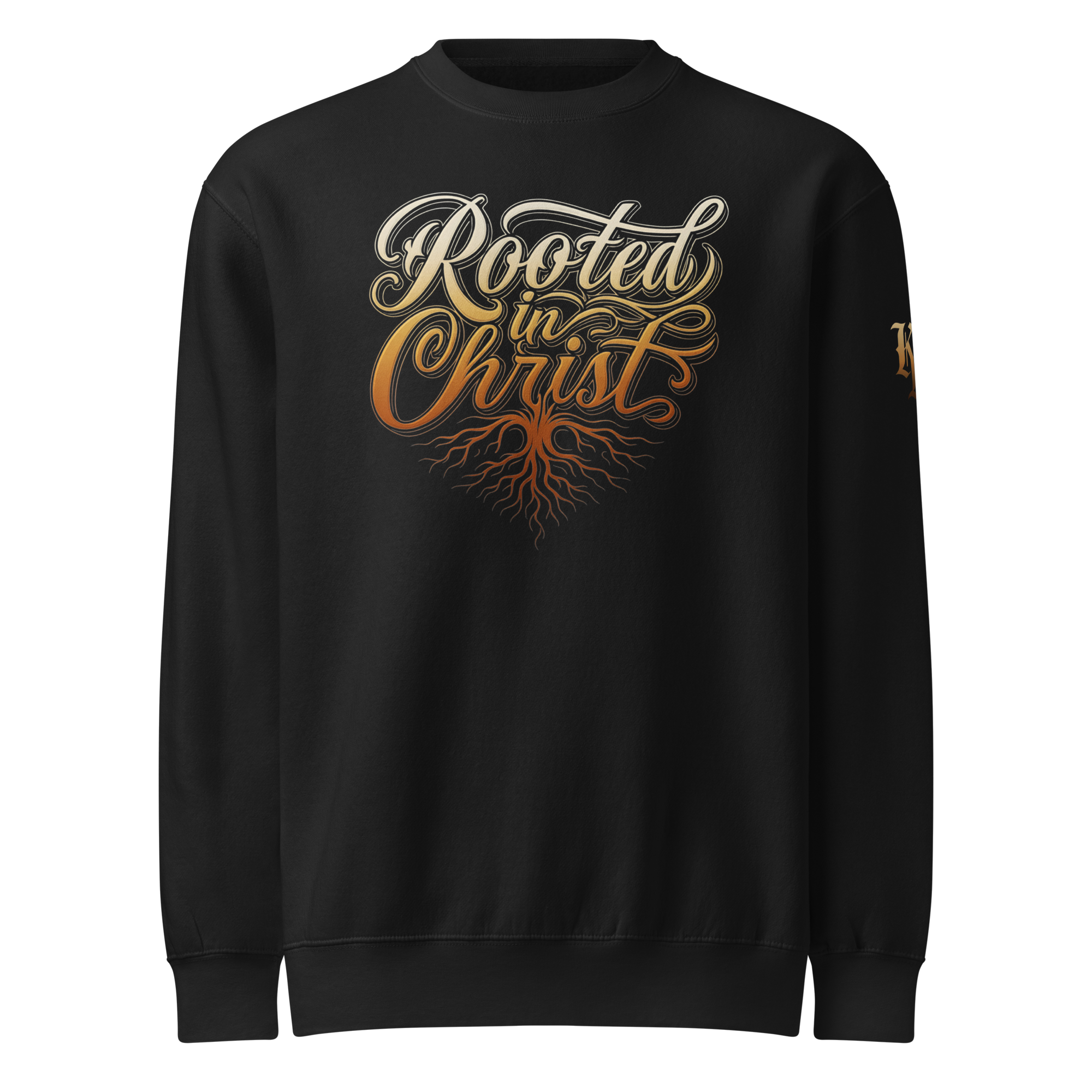 Rooted in Christ Sweatshirt — black — Front