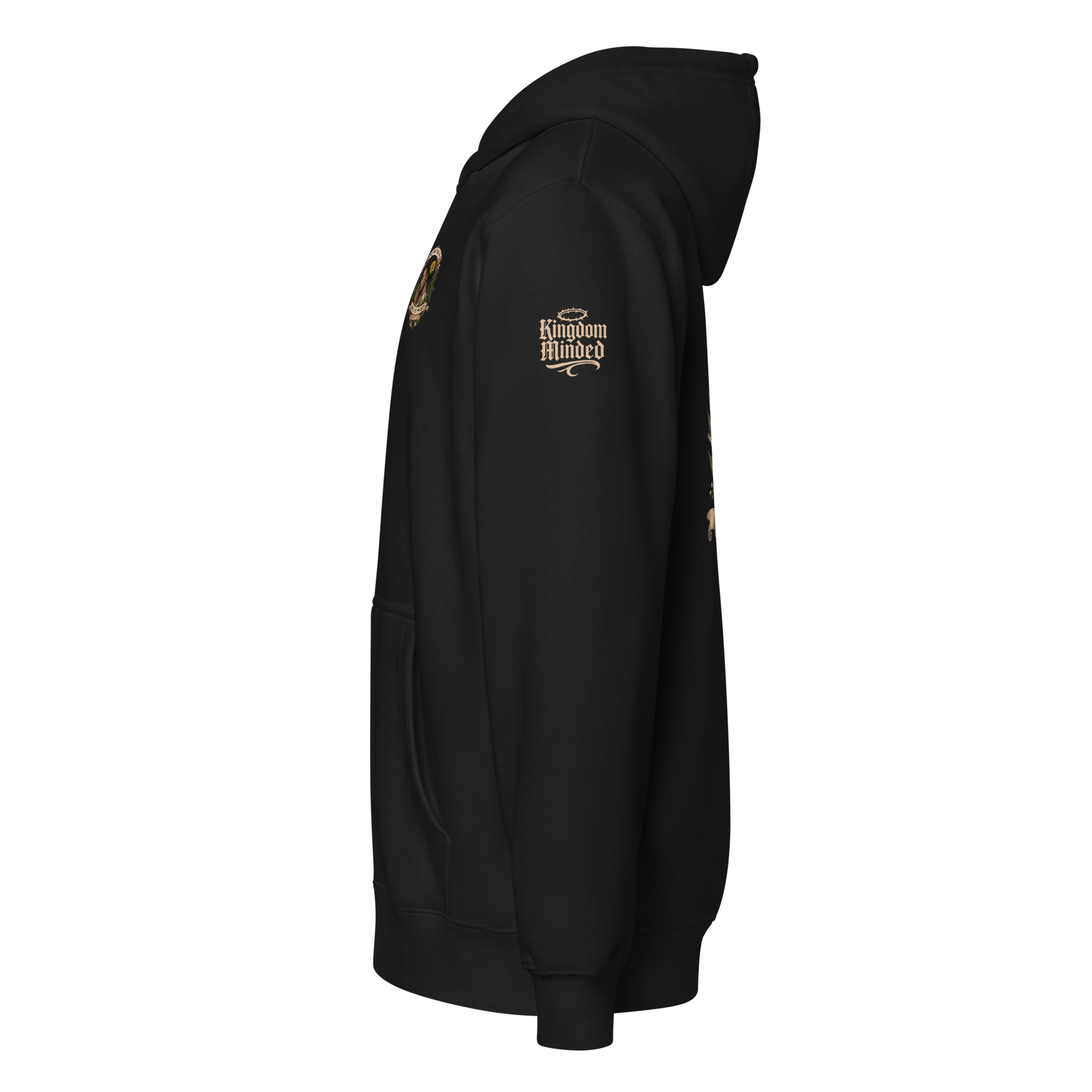 Shall Be Praised Premium Zip Hoodie — black — Left