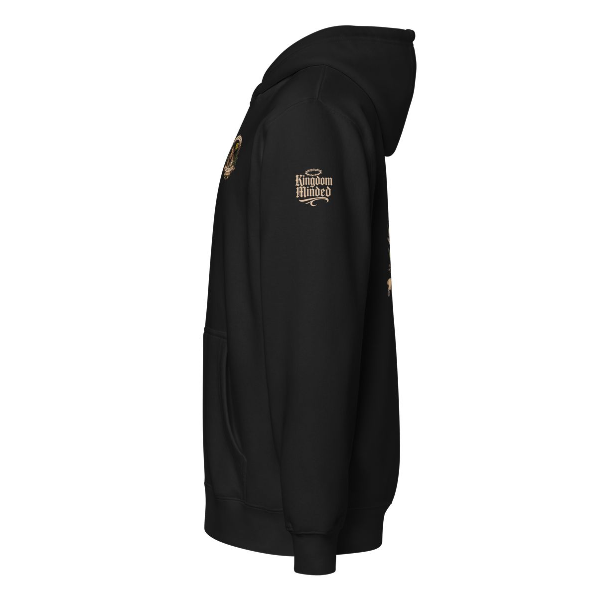 Shall Be Praised Premium Zip Hoodie — black — Left