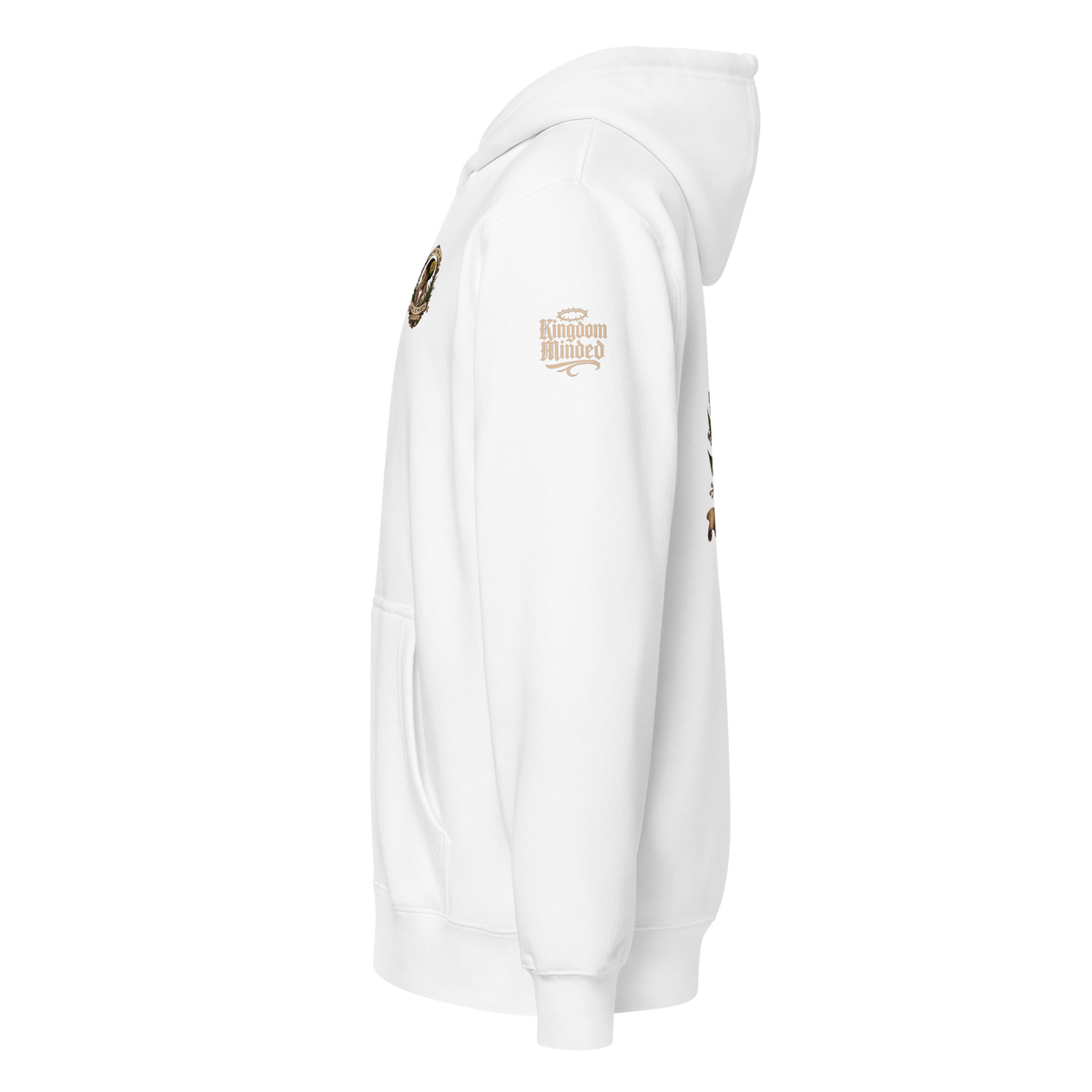 Shall Be Praised Premium Zip Hoodie — white — Left