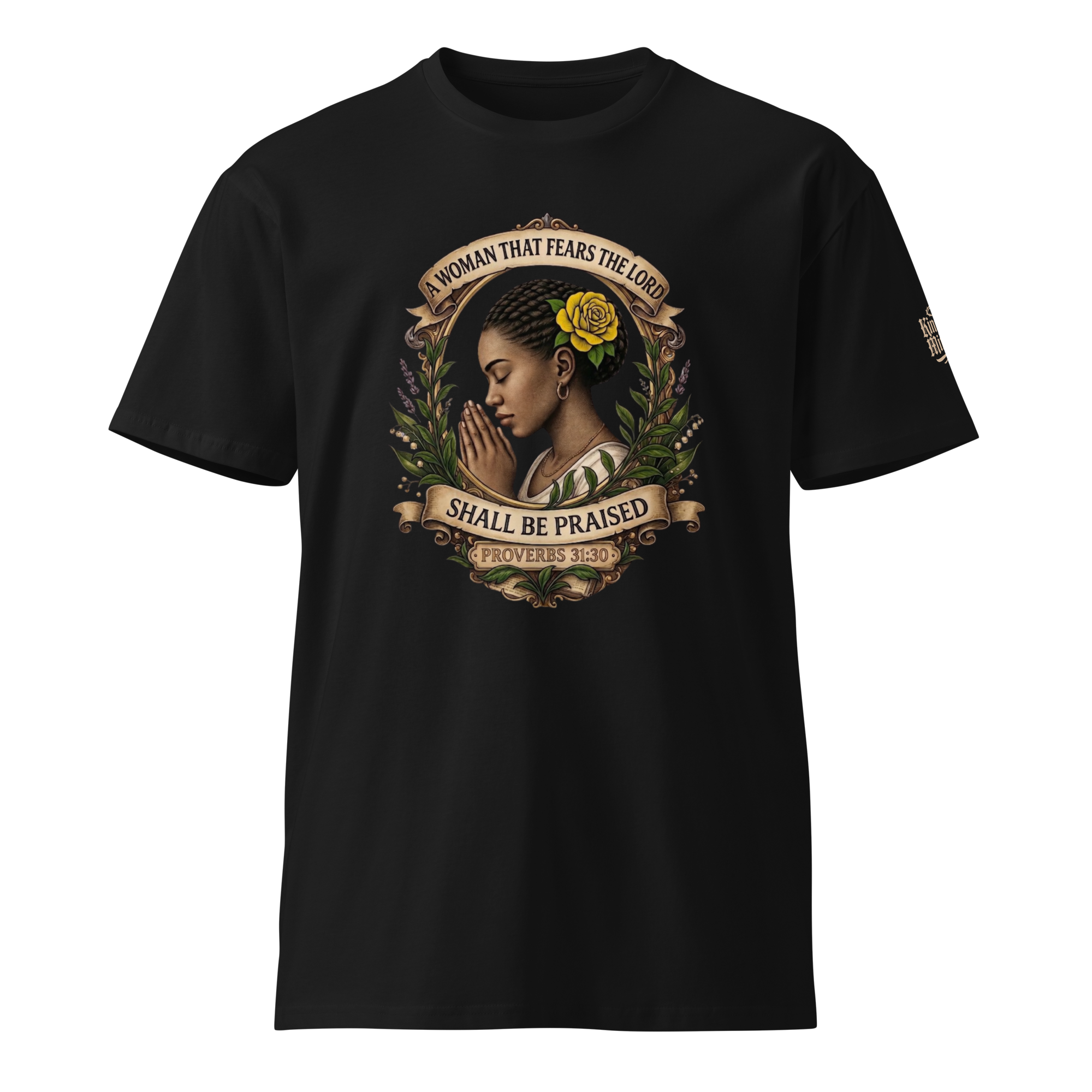 Shall Be Praised Standard Tee — Black — Front
