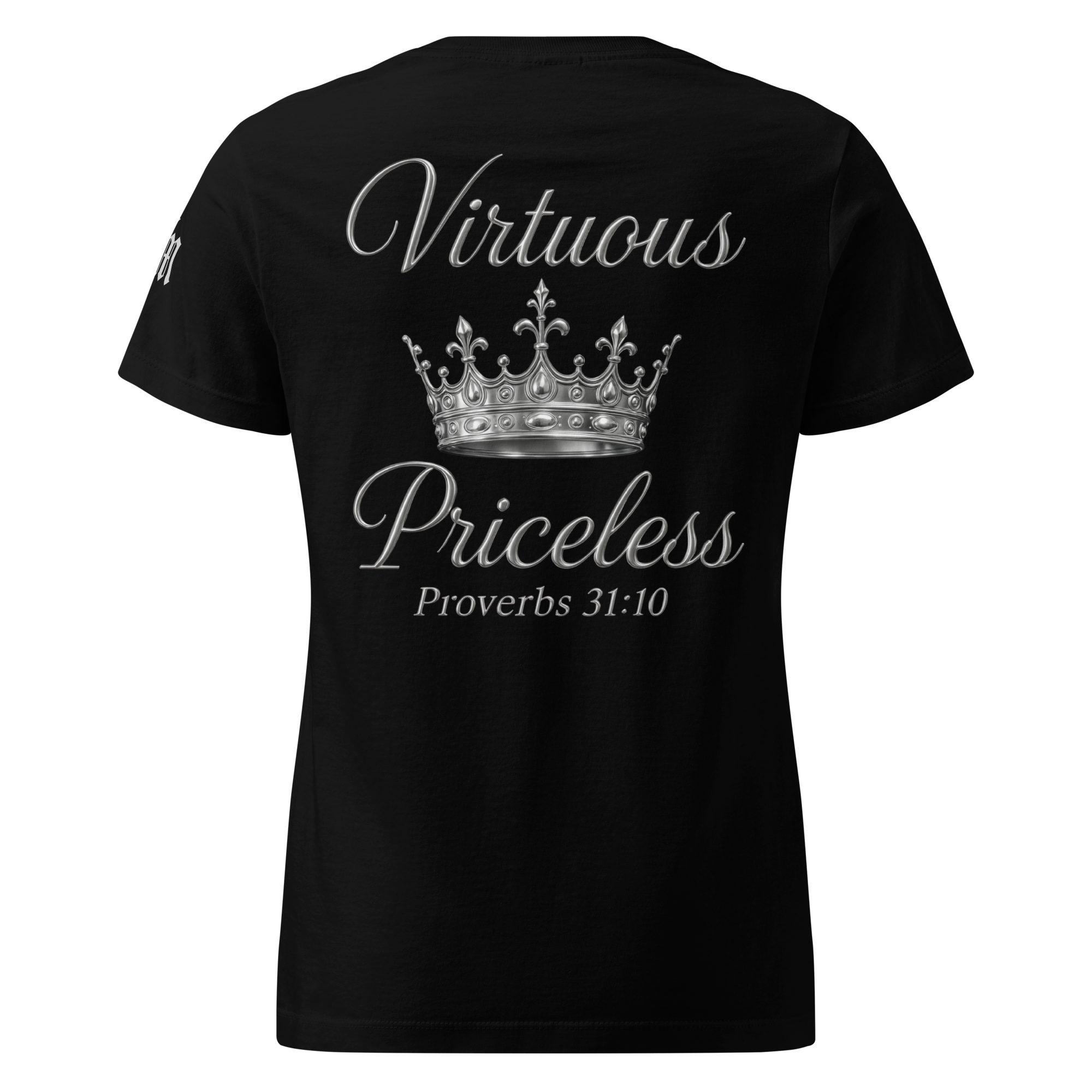Virtuous Woman Premium Women's Tee — Black — Back