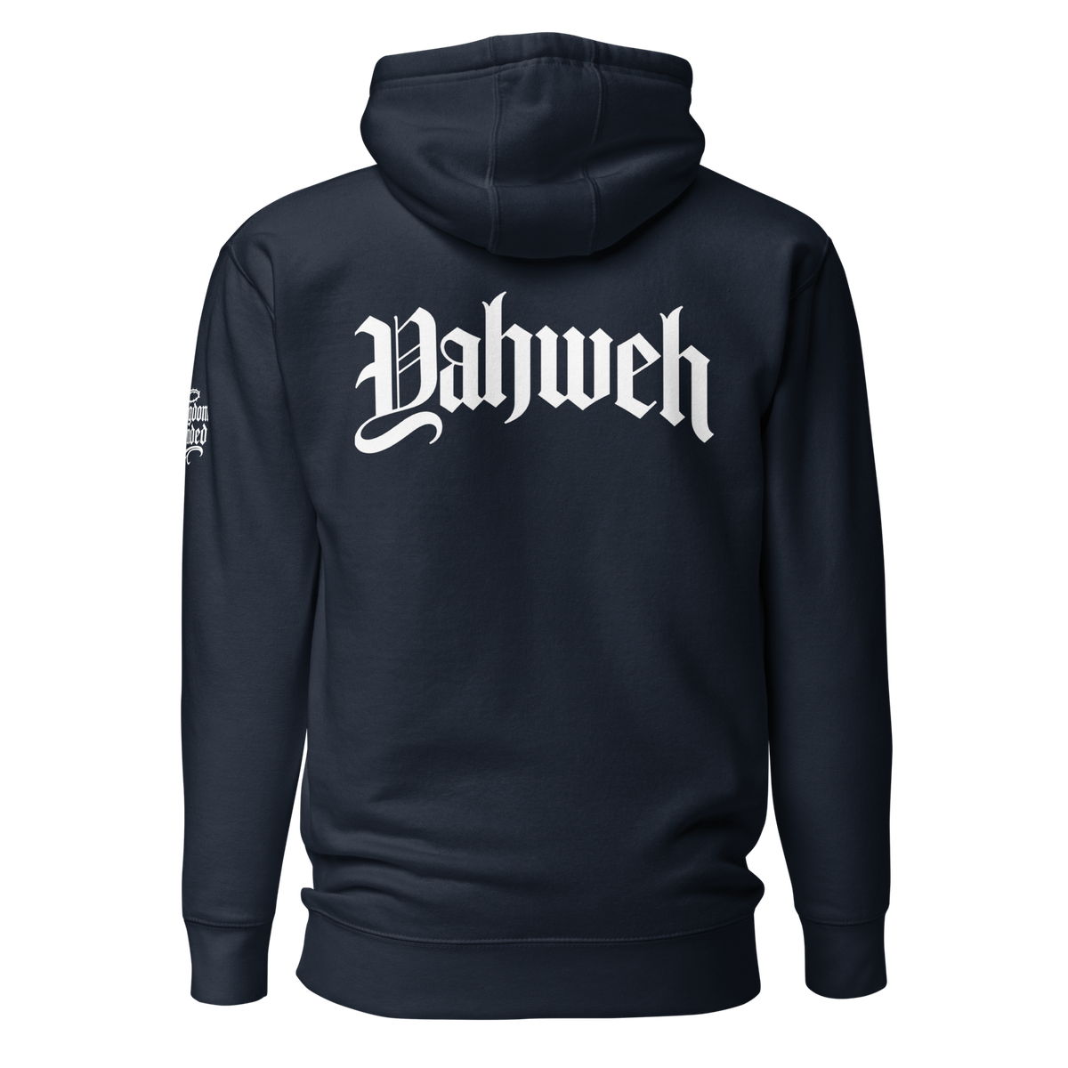 Yahweh Premium Pullover Hoodie — Classic Navy — Back