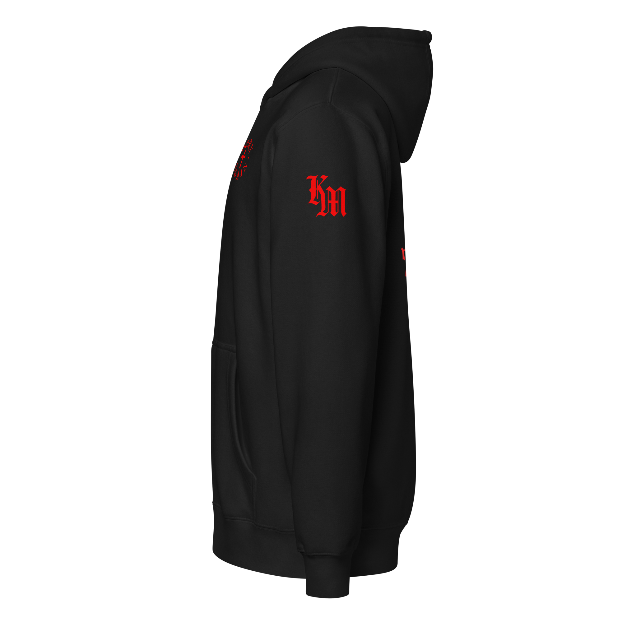 Born Again Premium Design Zip Hoodie — Black — Left
