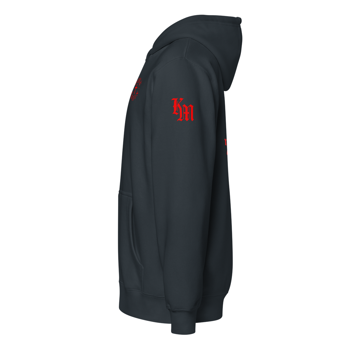 Born Again Premium Design Zip Hoodie — Navy — Left