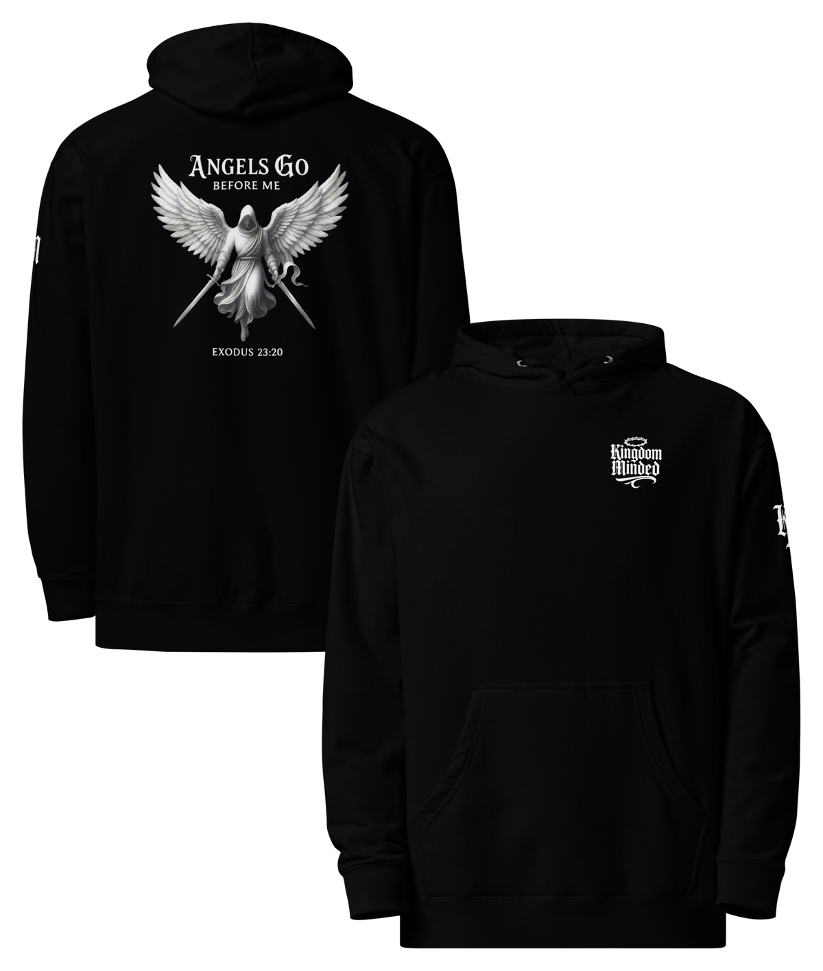 Angels Go Before Me Premium Design Pullover Hoodie