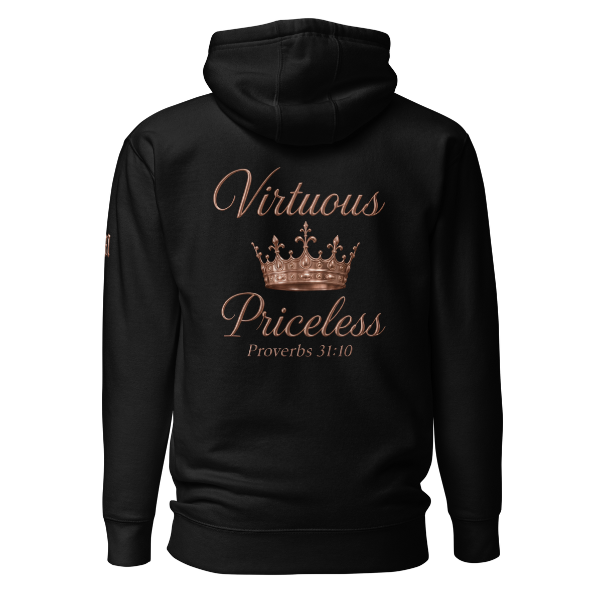 Virtuous Woman Premium Pullover Hoodie — black — Back