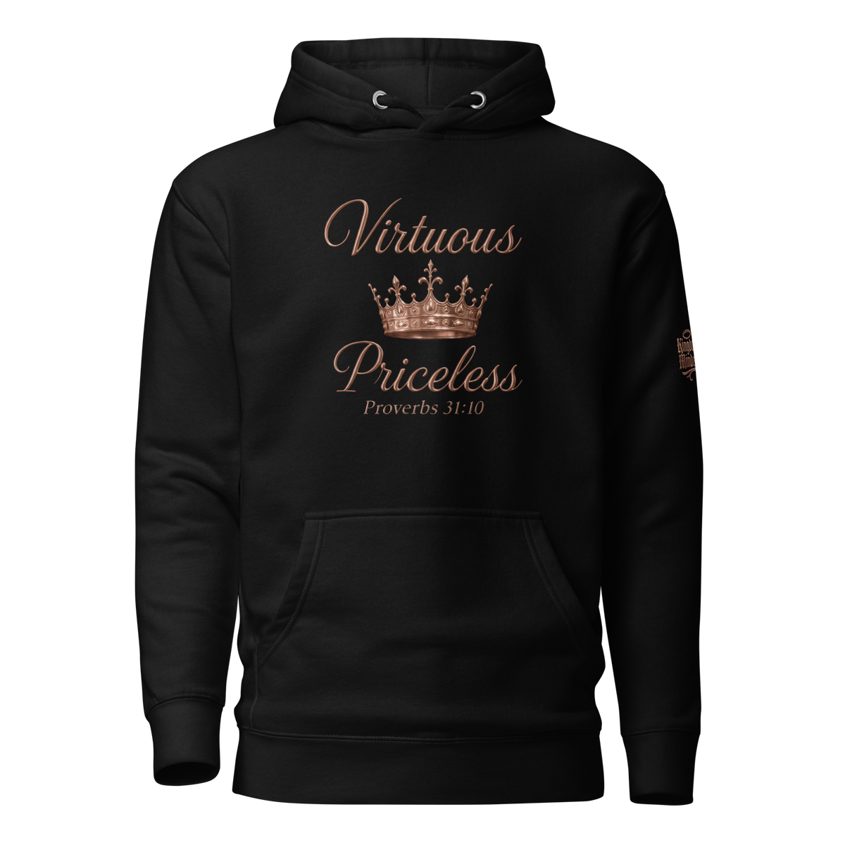 Virtuous Woman Pullover Hoodie — black — Front