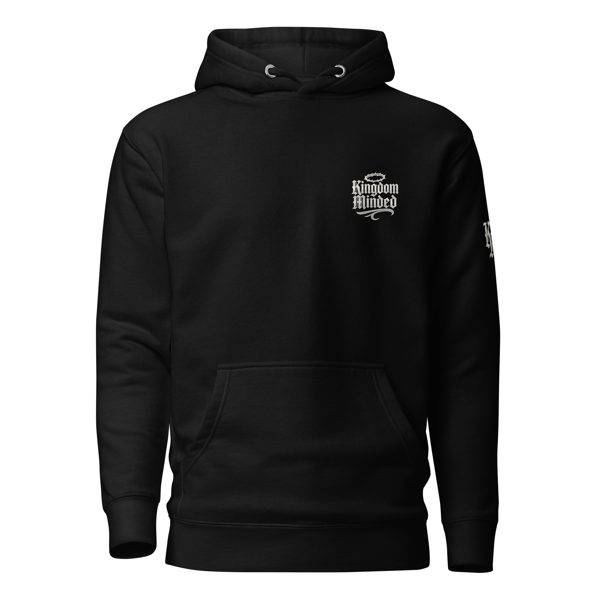 Angels Go Before Me Premium Pullover Hoodie — black — Front