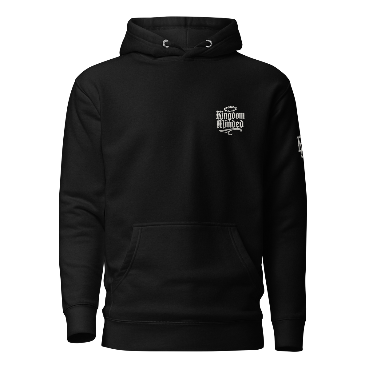 Angels Go Before Me Premium Pullover Hoodie — black — Front