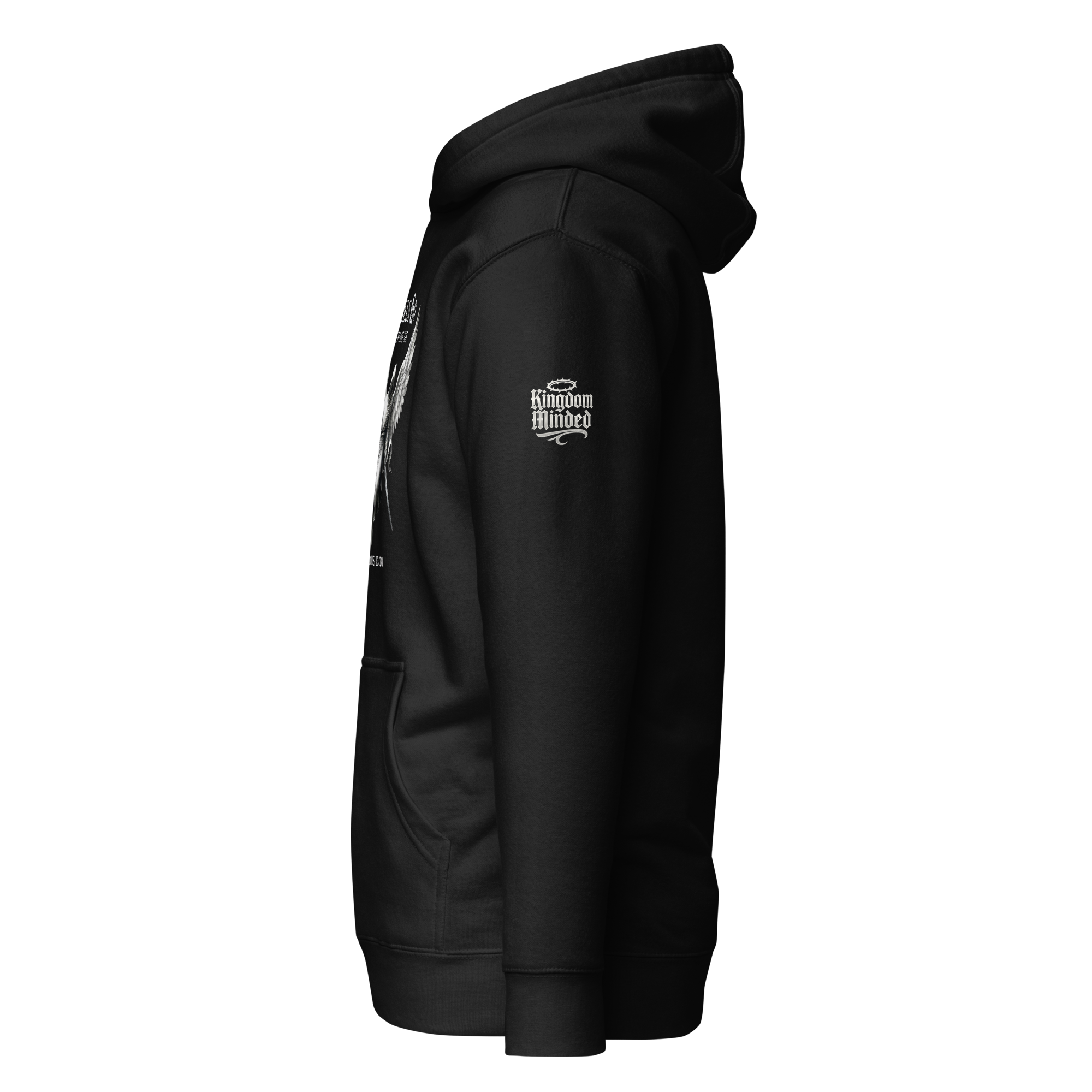 Angels Go Before Me Pullover Hoodie — black — Left