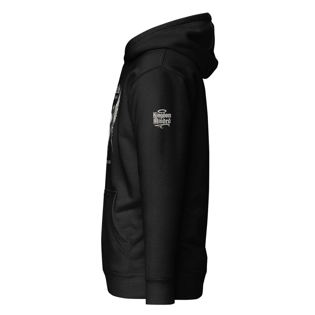 Angels Go Before Me Pullover Hoodie — black — Left