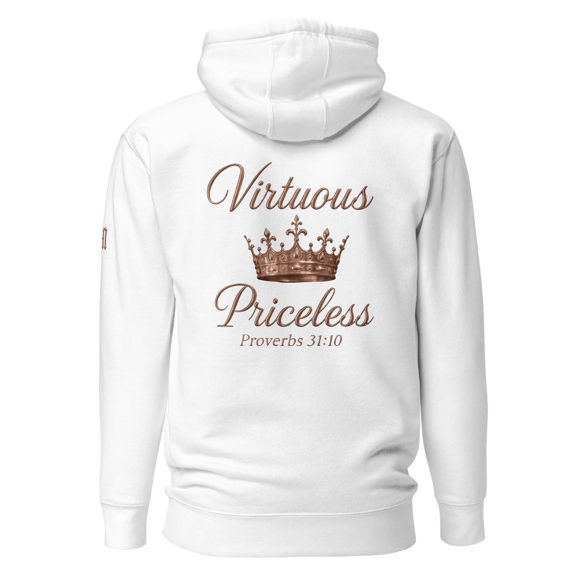 Virtuous Woman Premium Pullover Hoodie — white — Back